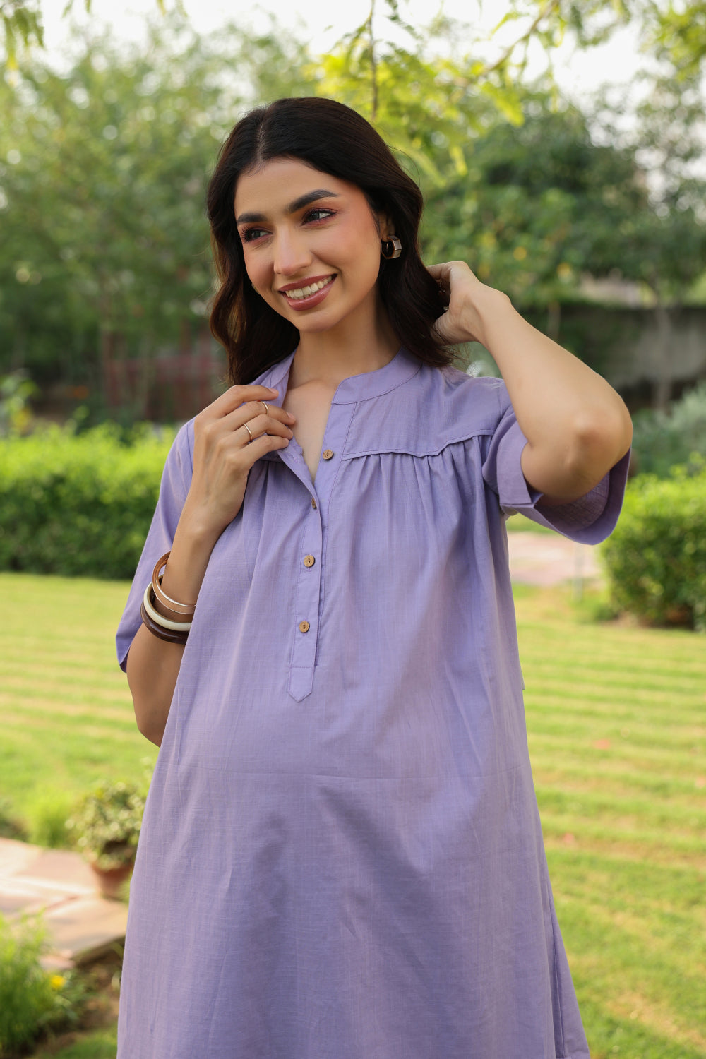Morning Dew Cotton Slub Maternity - Nursing Co-ord Set