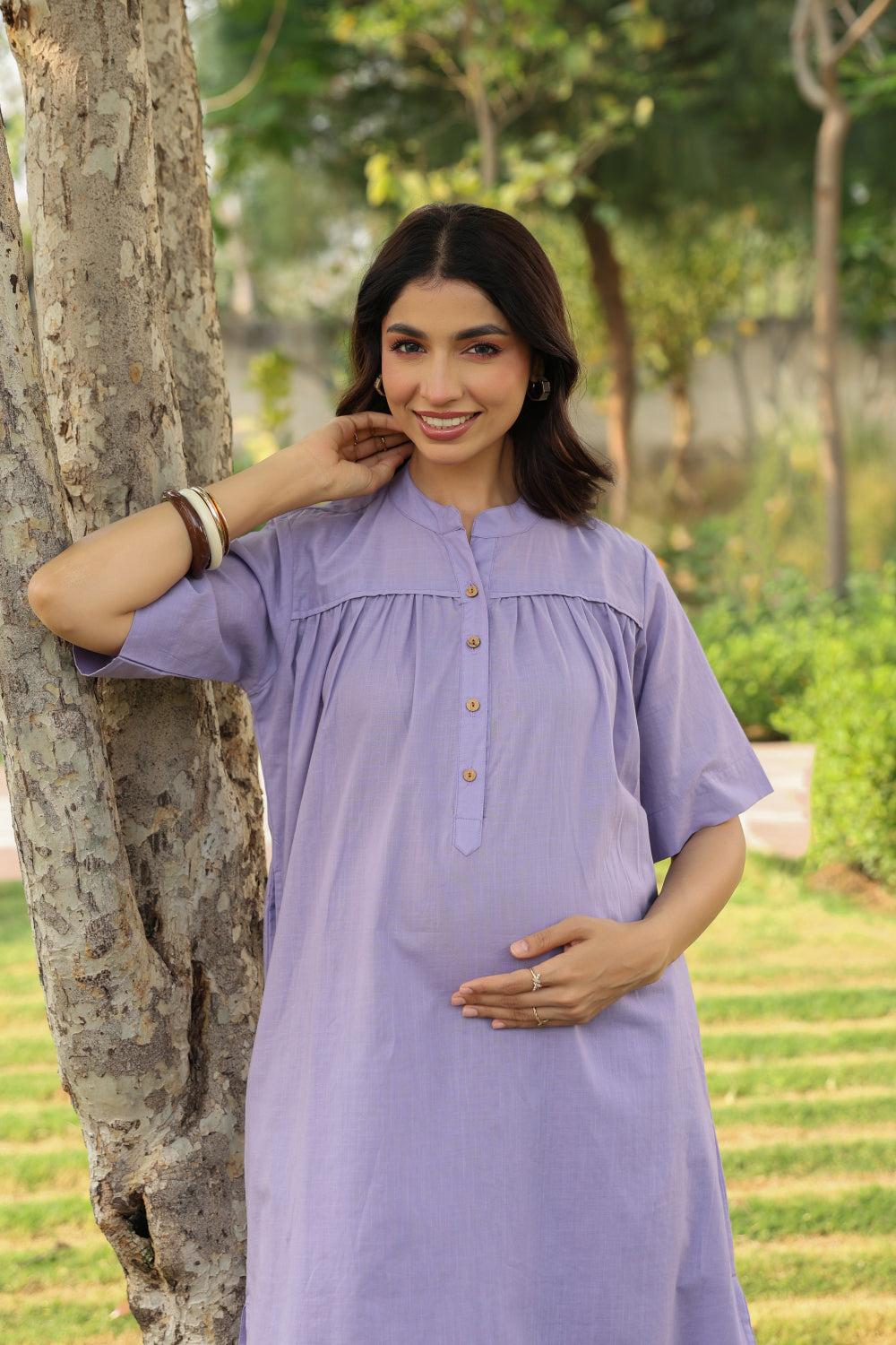 Morning Dew Cotton Slub Maternity - Nursing Co-ord Set