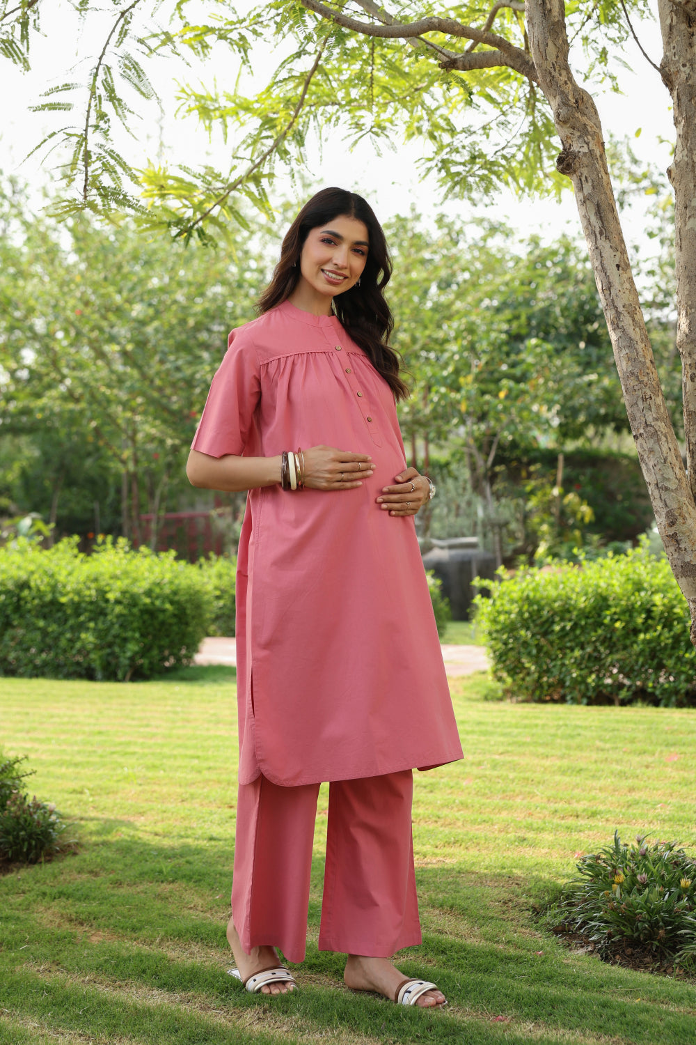 Desert Rose Cotton Maternity - Nursing Co-ord Set