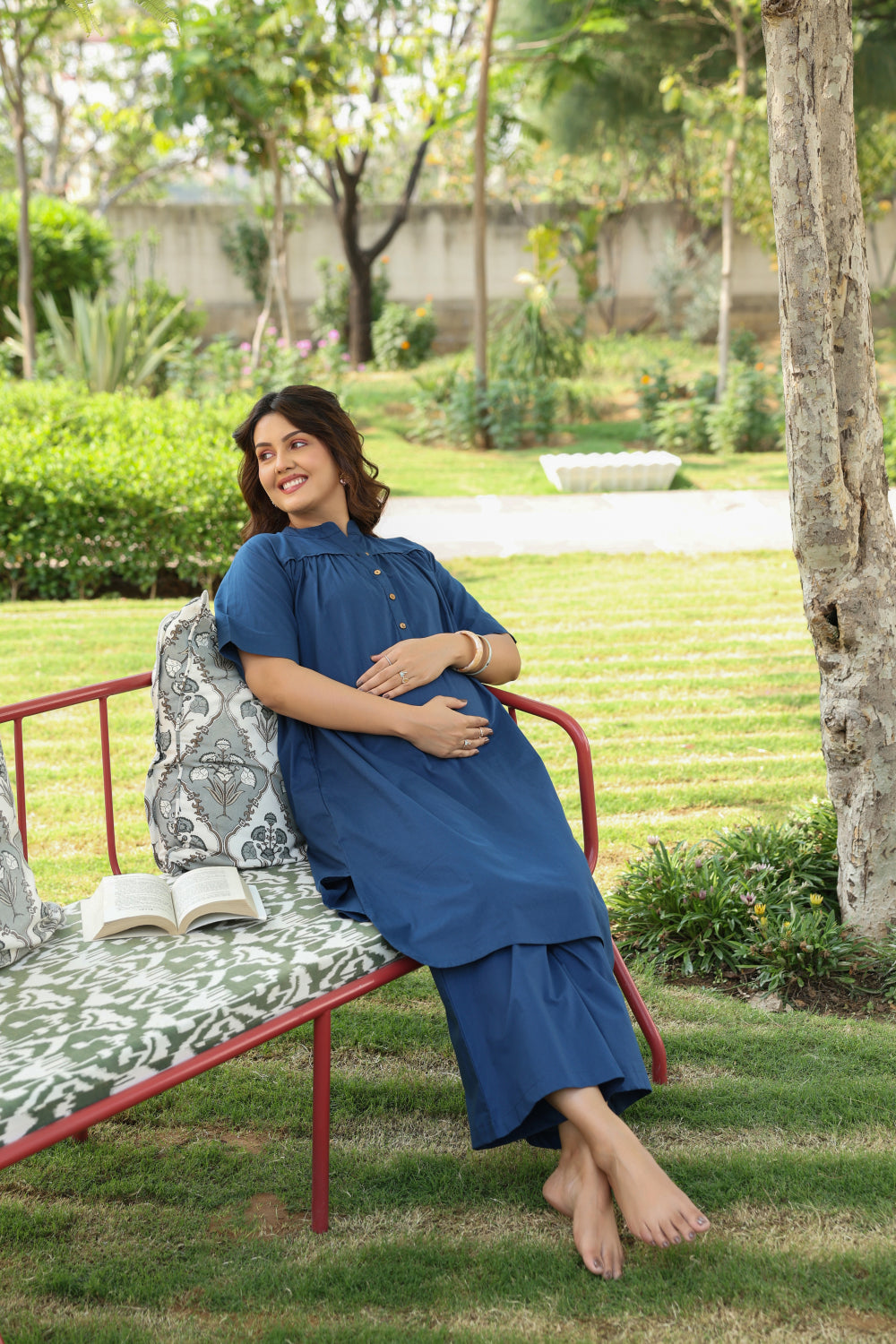 Indigo Soul Cotton Maternity - Nursing Co-ord Set