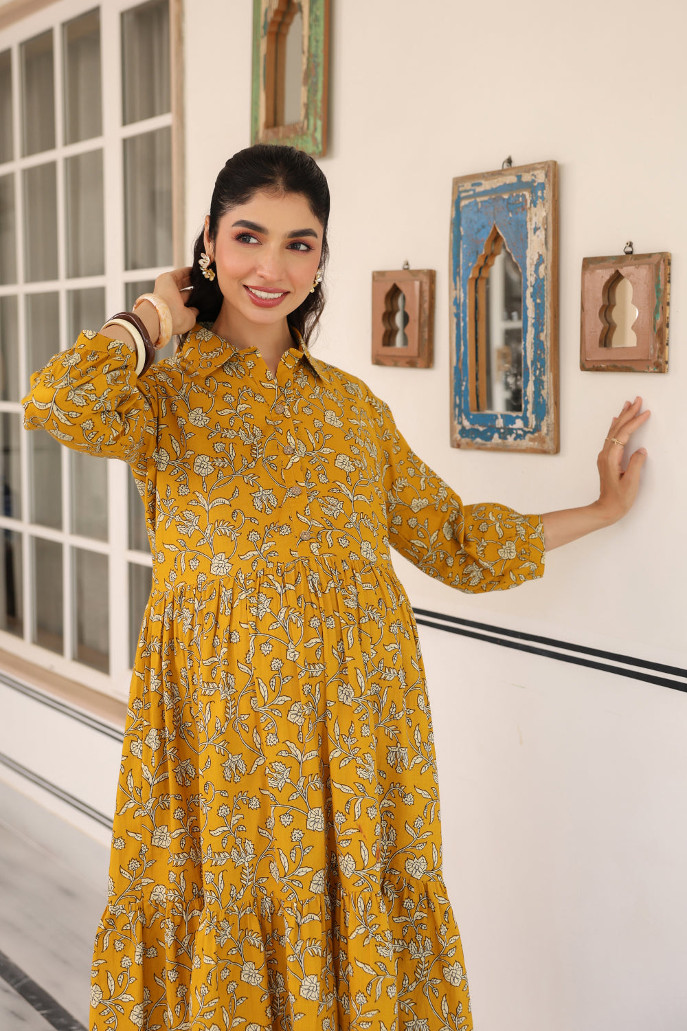 Honey Flora Cotton Maternity - Nursing Dress