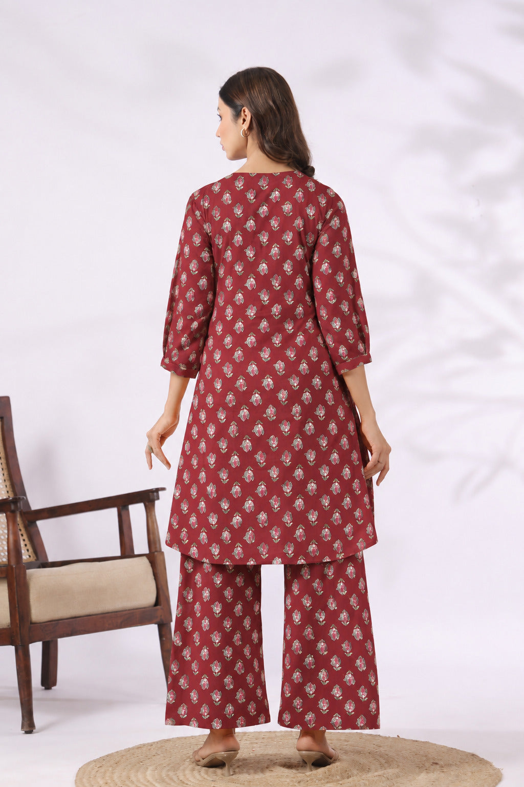 Red Petal Cotton Maternity - Nursing Co-ord Set