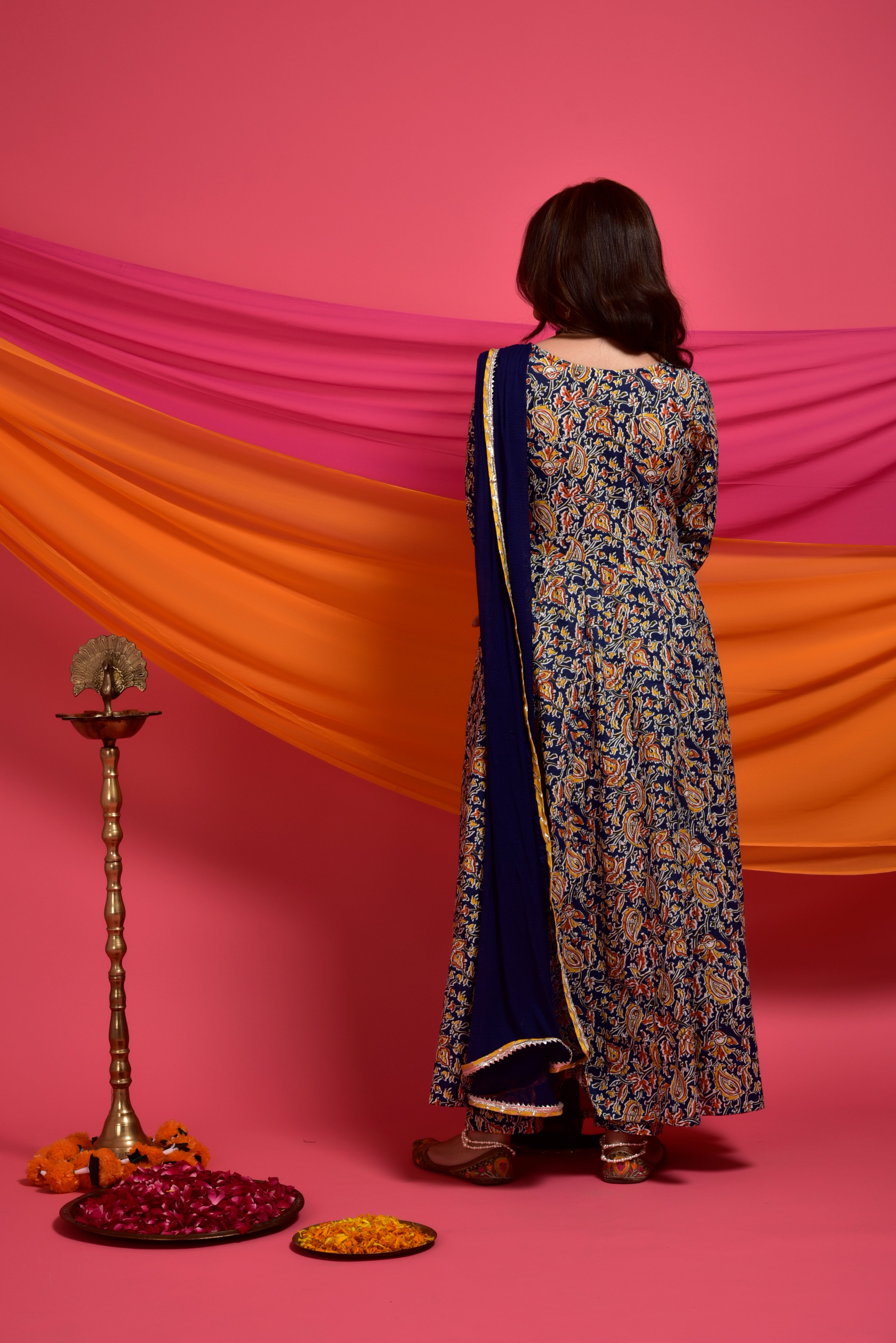 Admiral Kalamkari Cotton Anarkali Suit