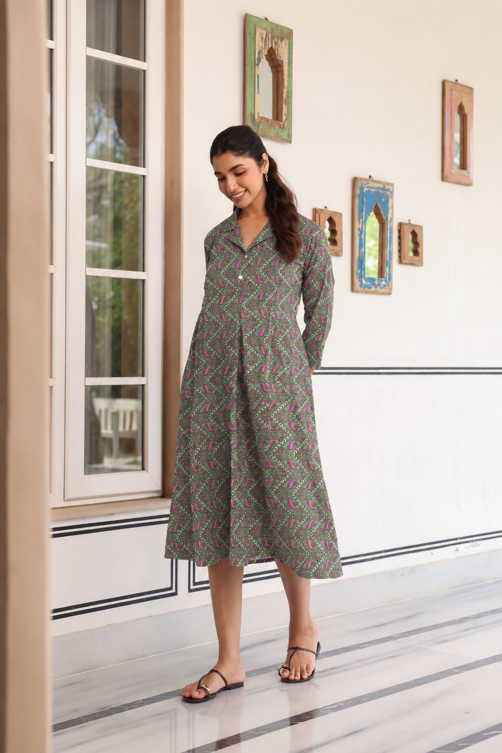 Paisley Mehfil Cotton Maternity - Nursing Dress