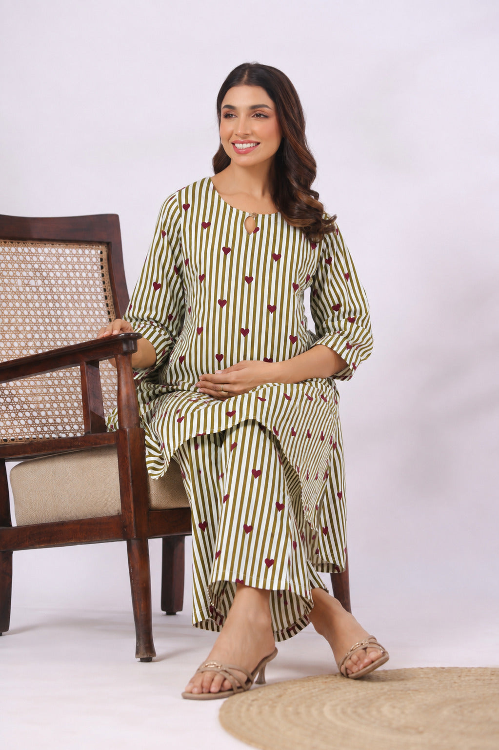 Love Lines Cotton Maternity - Nursing Co-ord Set