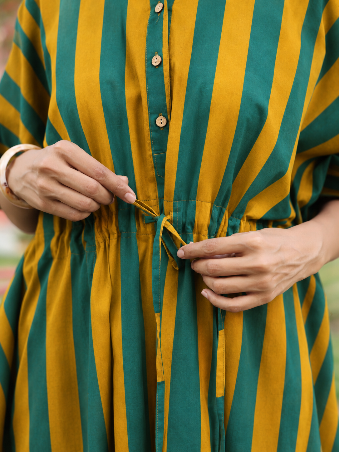 Prism Stripe Cotton Kaftan ( One-Size )