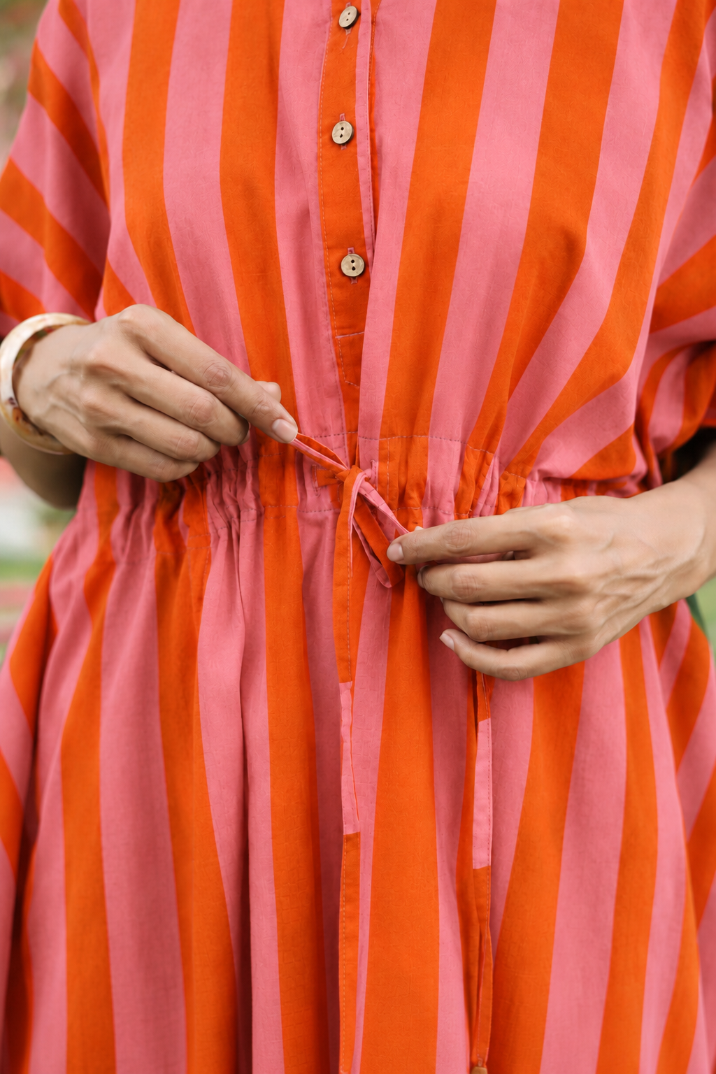 Flamingo Flame Cotton Kaftan ( One-Size )