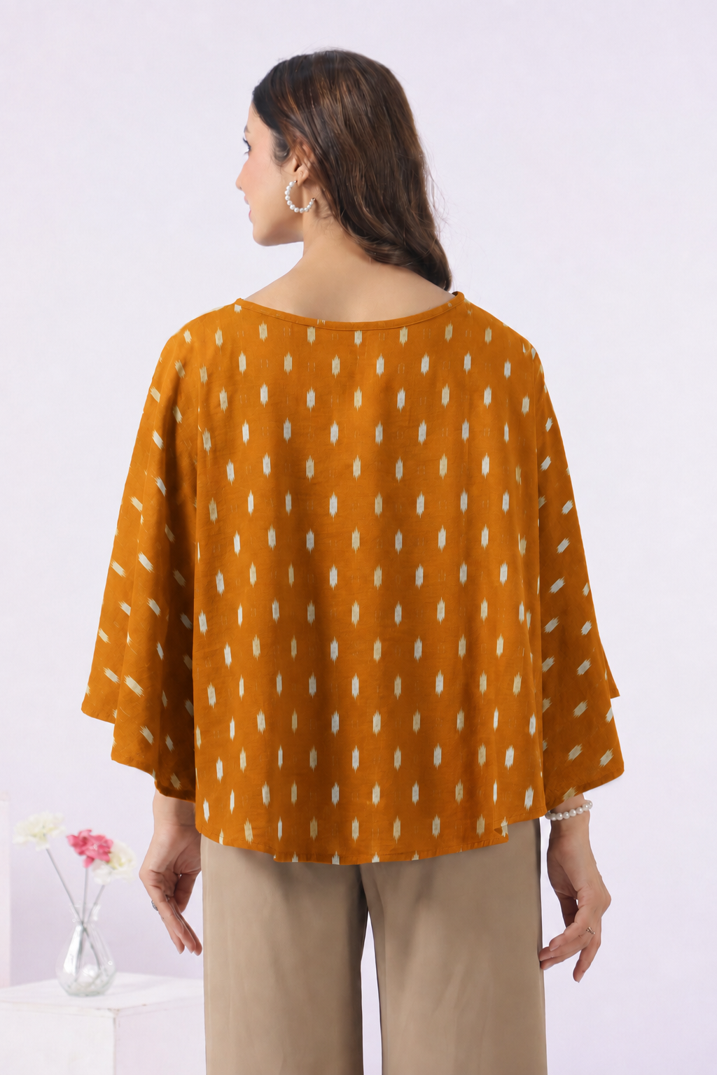 Mustard Loom Print Cotton Nursing Cover (One-Size)