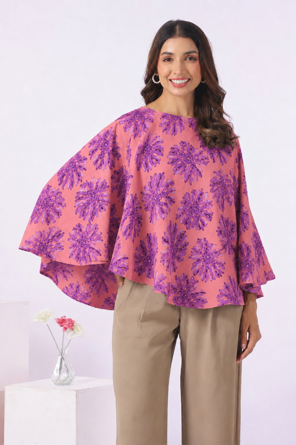 Twilight Bloom Leafy Cotton Nursing Cover (One-Size)