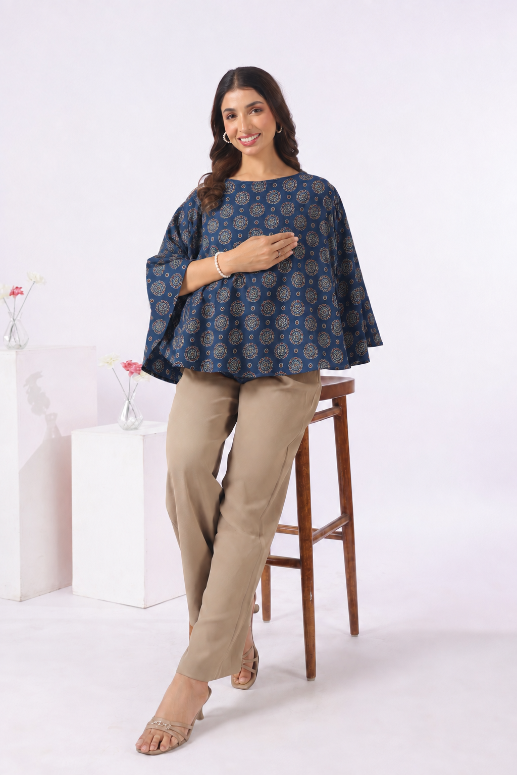 Indigo Mandala Bloom Cotton Nursing Cover (One-Size)