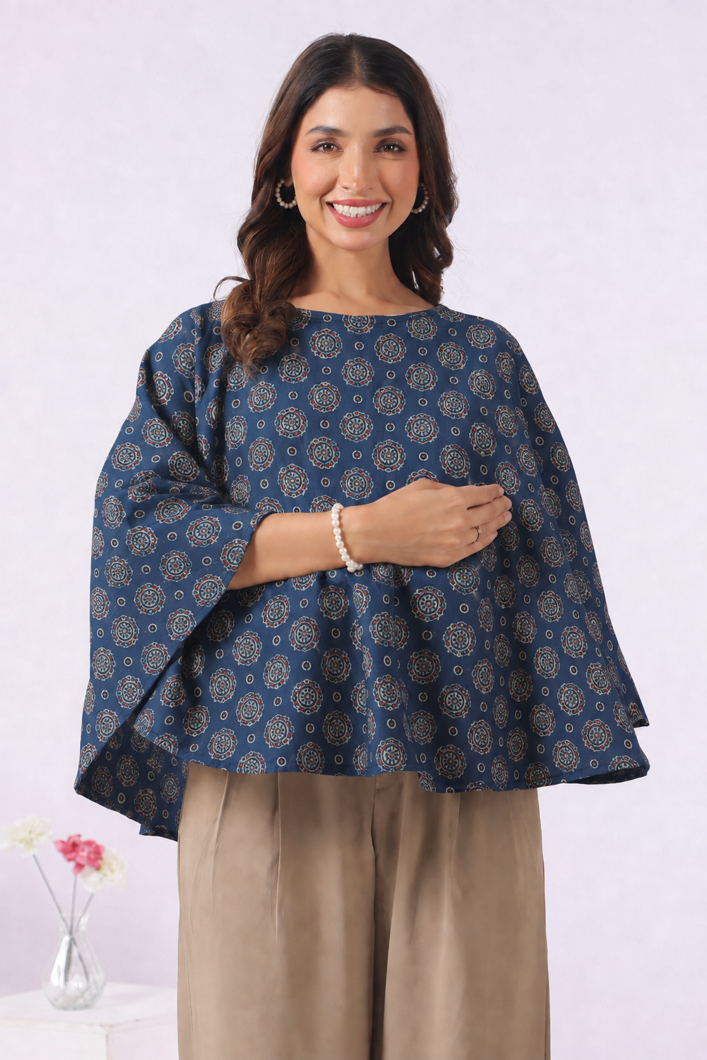 Indigo Mandala Bloom Cotton Nursing Cover (One-Size)