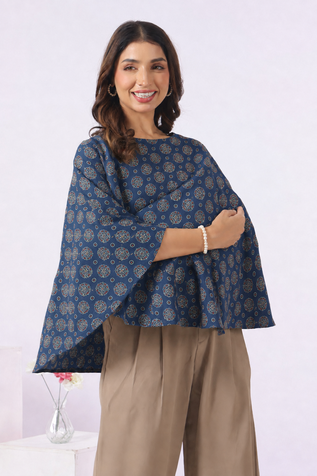 Indigo Mandala Bloom Cotton Nursing Cover (One-Size)
