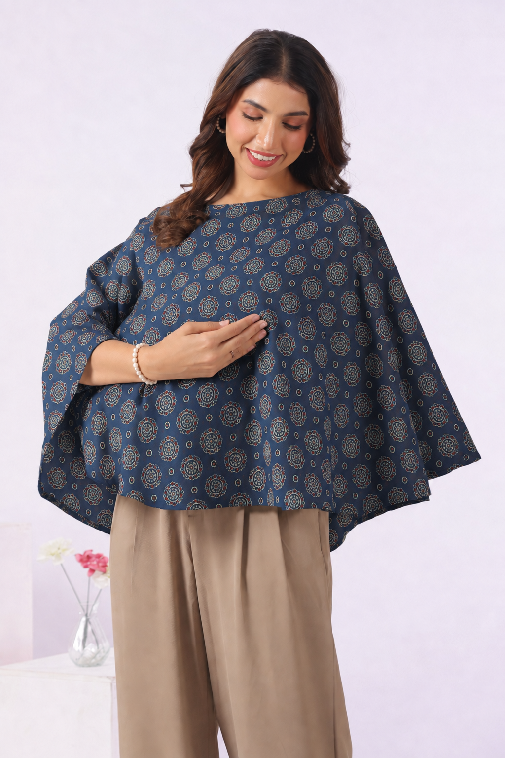 Indigo Mandala Bloom Cotton Nursing Cover (One-Size)
