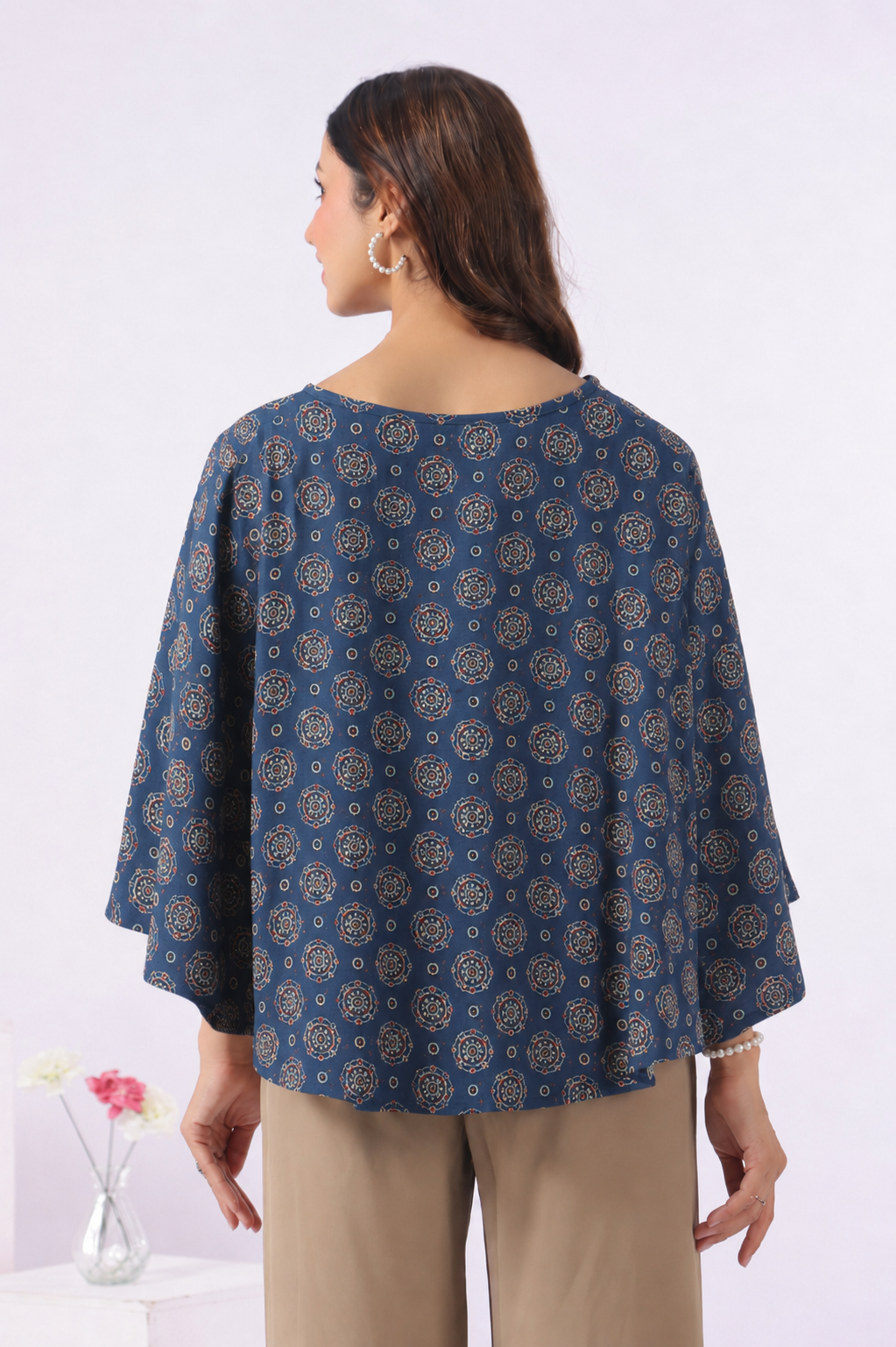 Indigo Mandala Bloom Cotton Nursing Cover (One-Size)