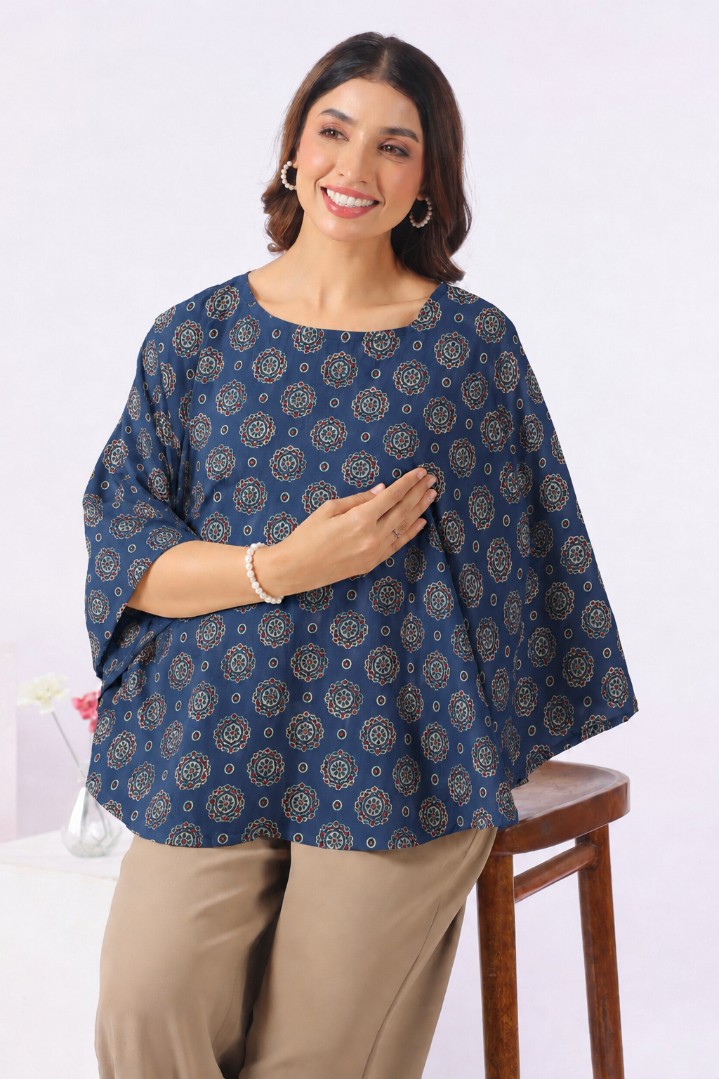 Indigo Mandala Bloom Cotton Nursing Cover (One-Size)
