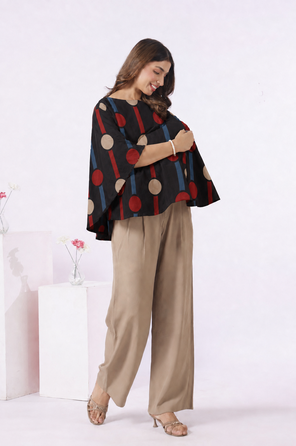 Black Geometric Ajrakh Cotton Nursing Cover (One-Size)