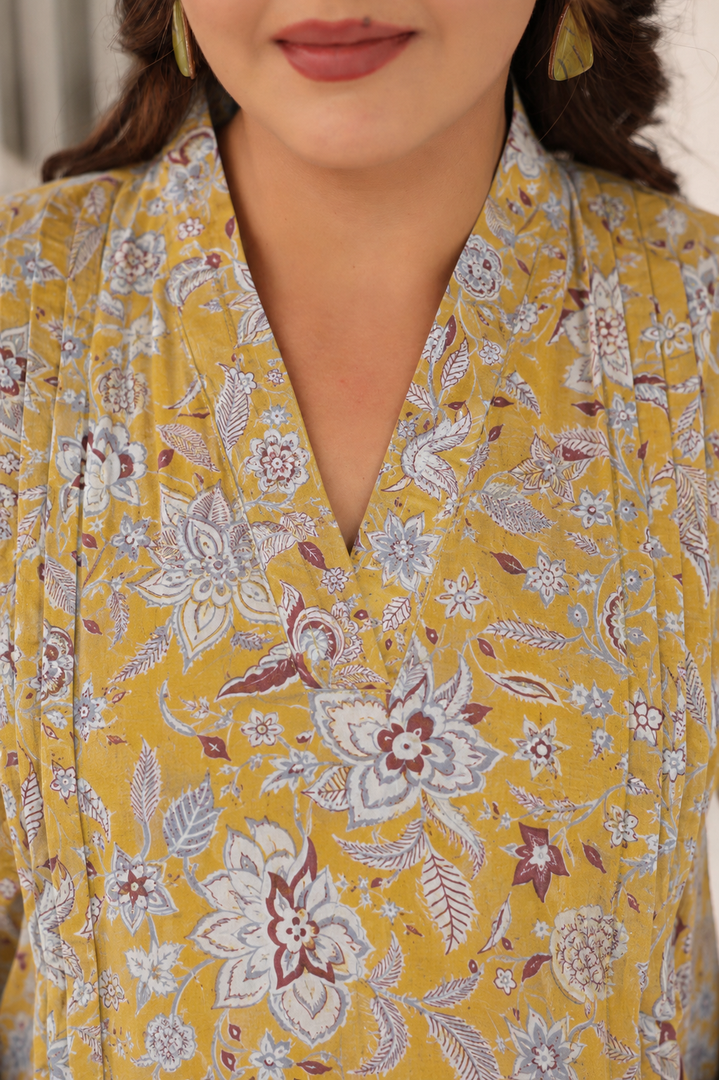 Golden Petals Cotton Maternity - Nursing Co-ord Set