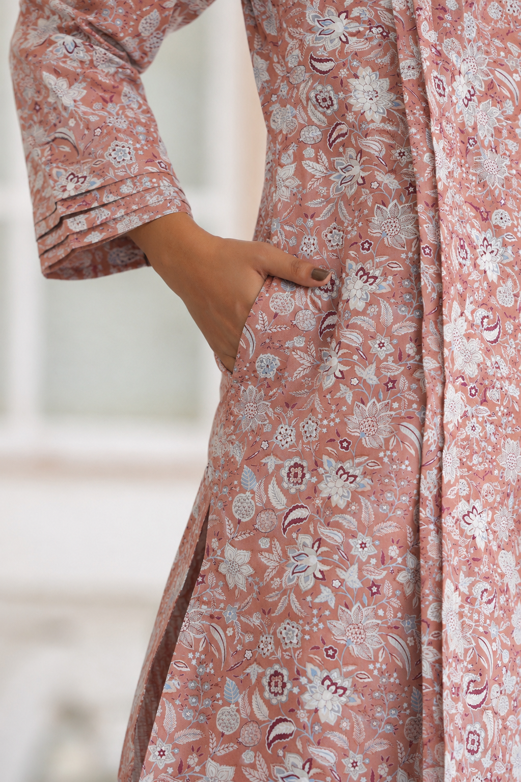 Vintage Petals Cotton Maternity - Nursing Co-ord Set
