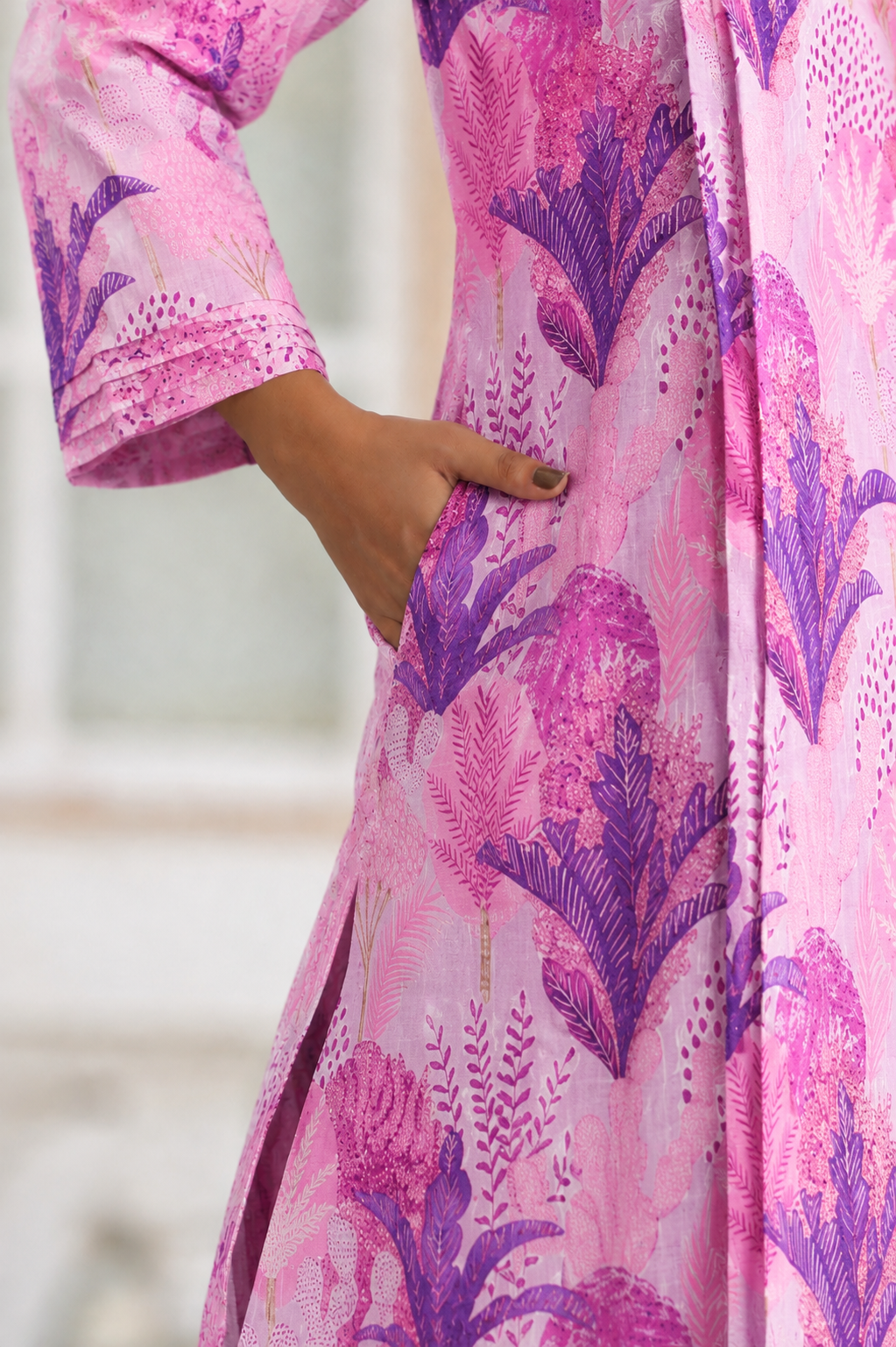 Lavender Bloom Garden Cotton Maternity - Nursing Co-ord Set