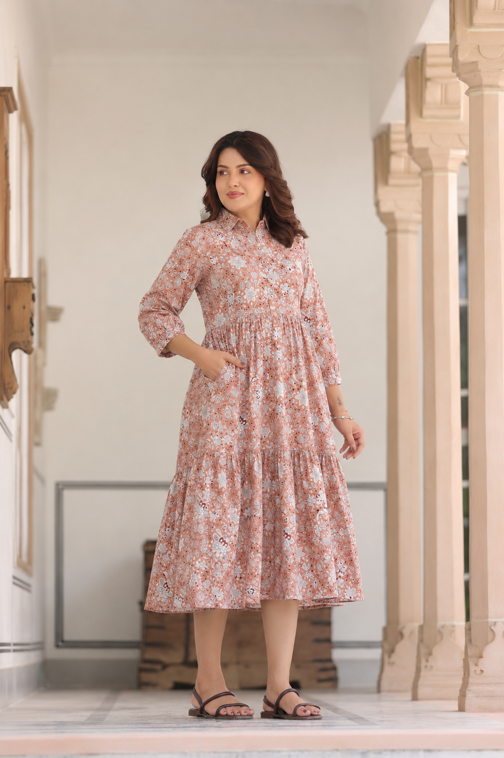 Rustic Petals Cotton Maternity - Nursing Dress