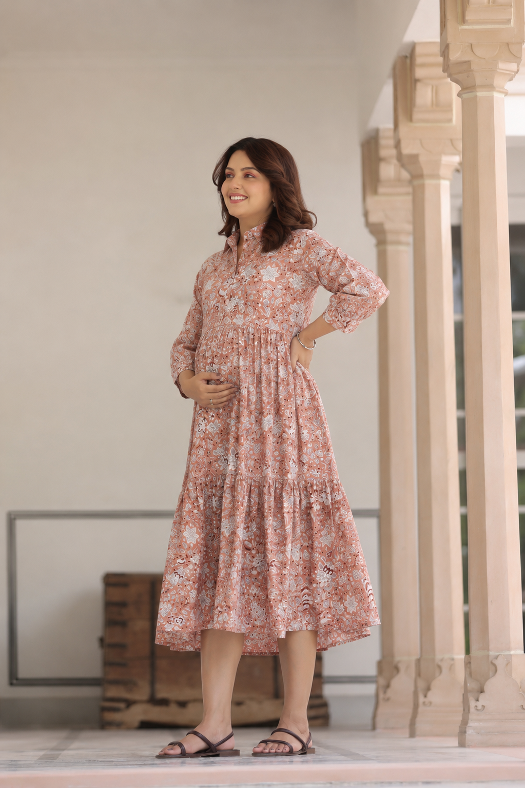 Rustic Petals Cotton Maternity - Nursing Dress