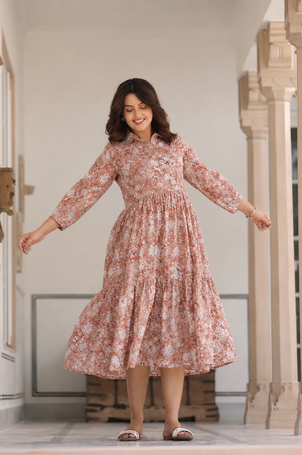 Rustic Petals Cotton Maternity - Nursing Dress
