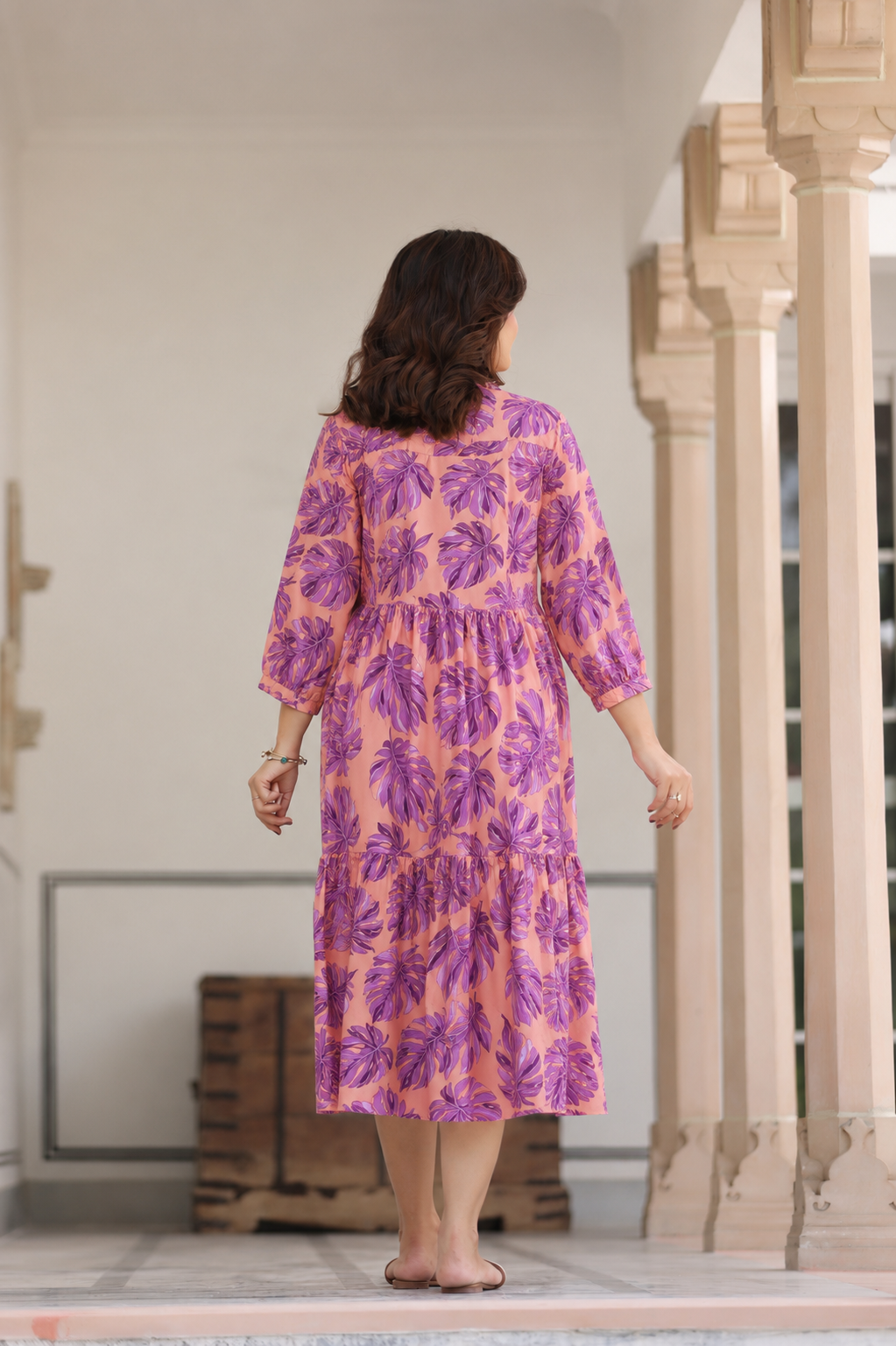 Twilight Bloom Cotton Maternity - Nursing Dress
