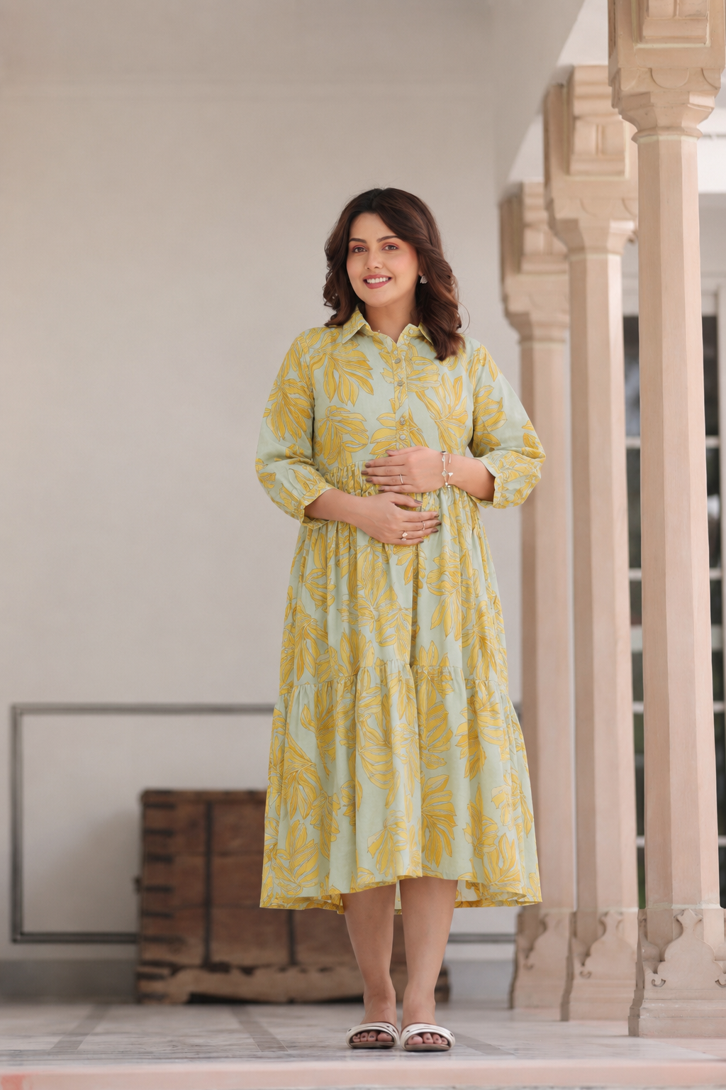 Tropical Breeze Cotton Maternity - Nursing Dress