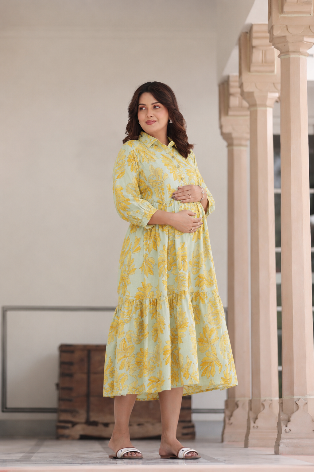 Tropical Breeze Cotton Maternity - Nursing Dress
