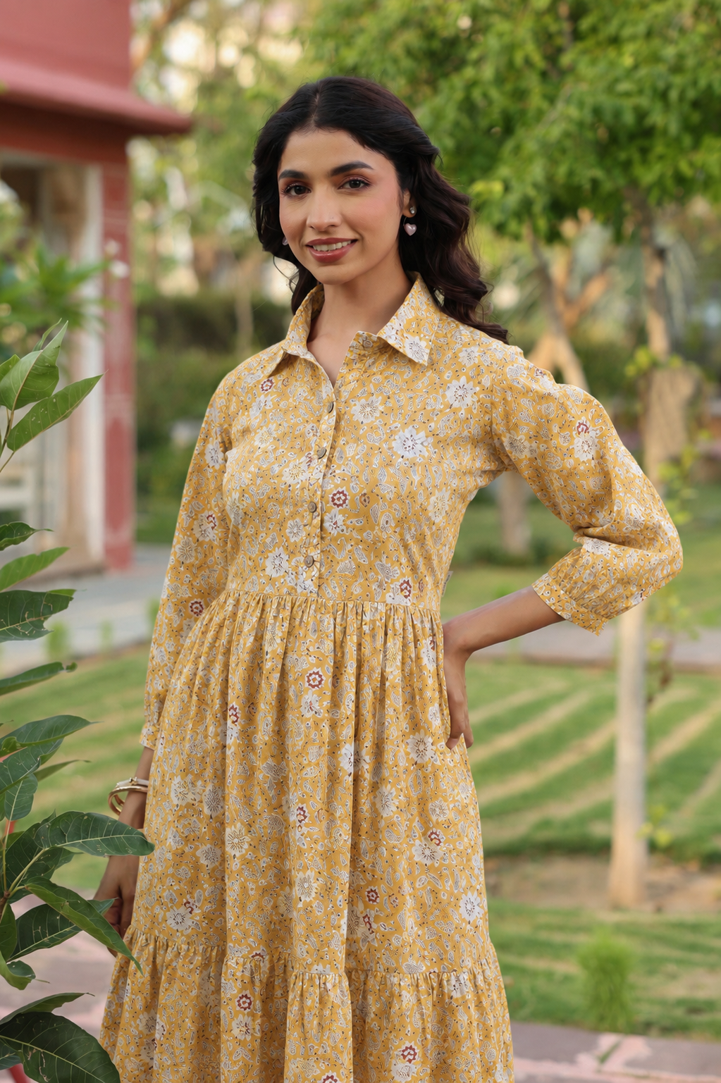 Wildflower Gold Cotton Dress