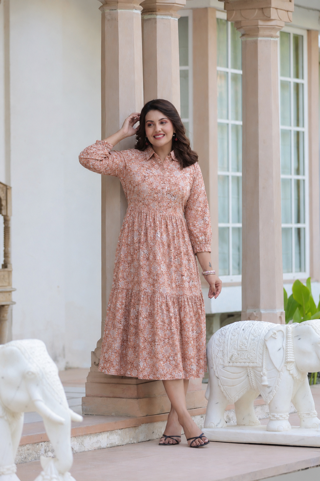 Rustic Petals Cotton Dress