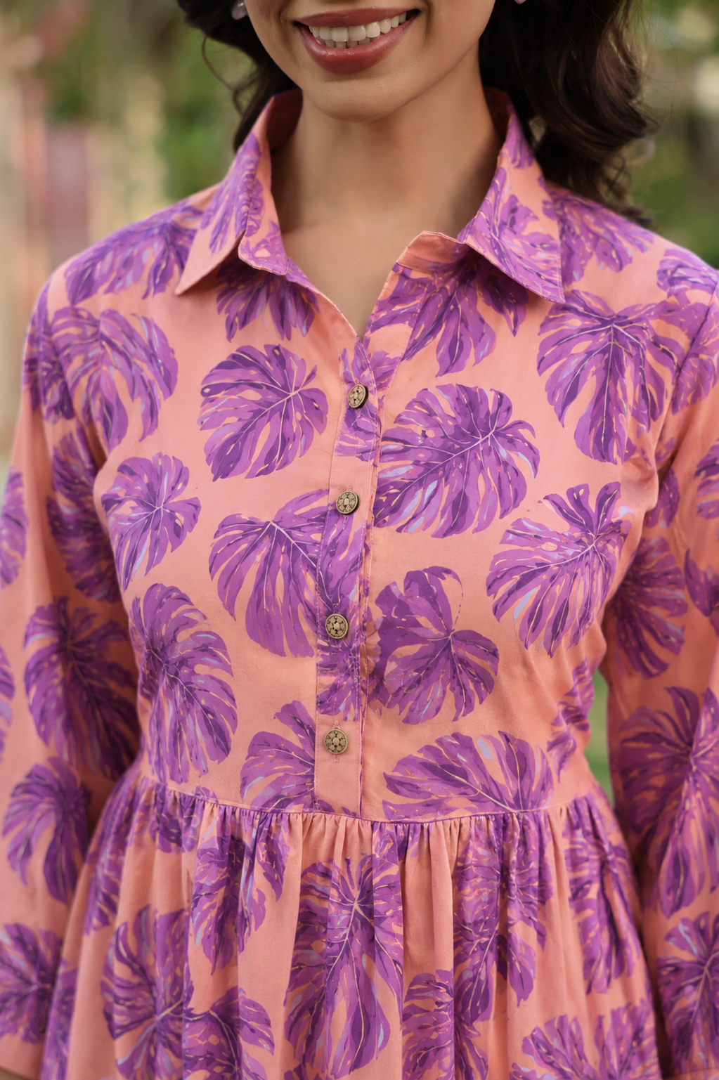 Twilight Bloom Cotton Dress
