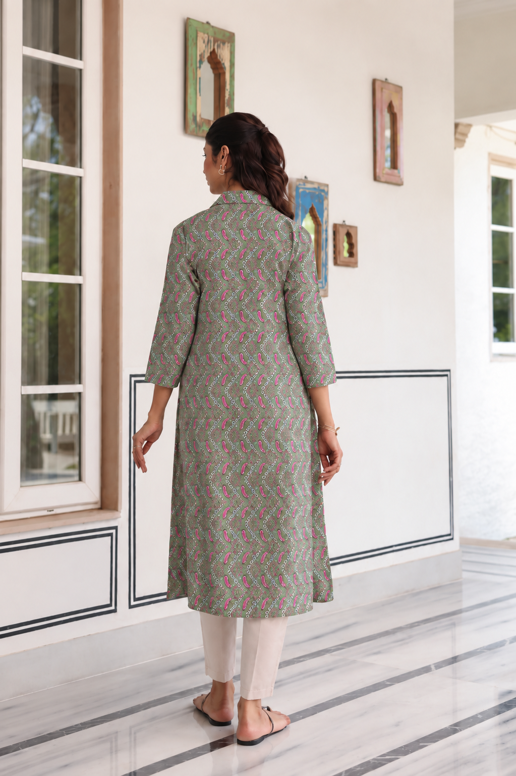 Paisley Mehfil Cotton Maternity - Nursing Kurti