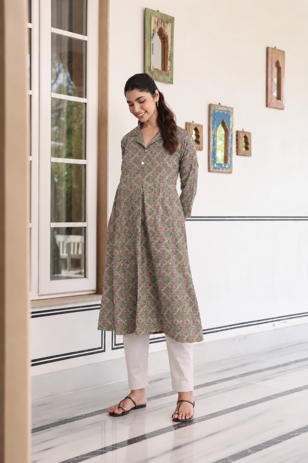 Paisley Mehfil Cotton Maternity - Nursing Kurti