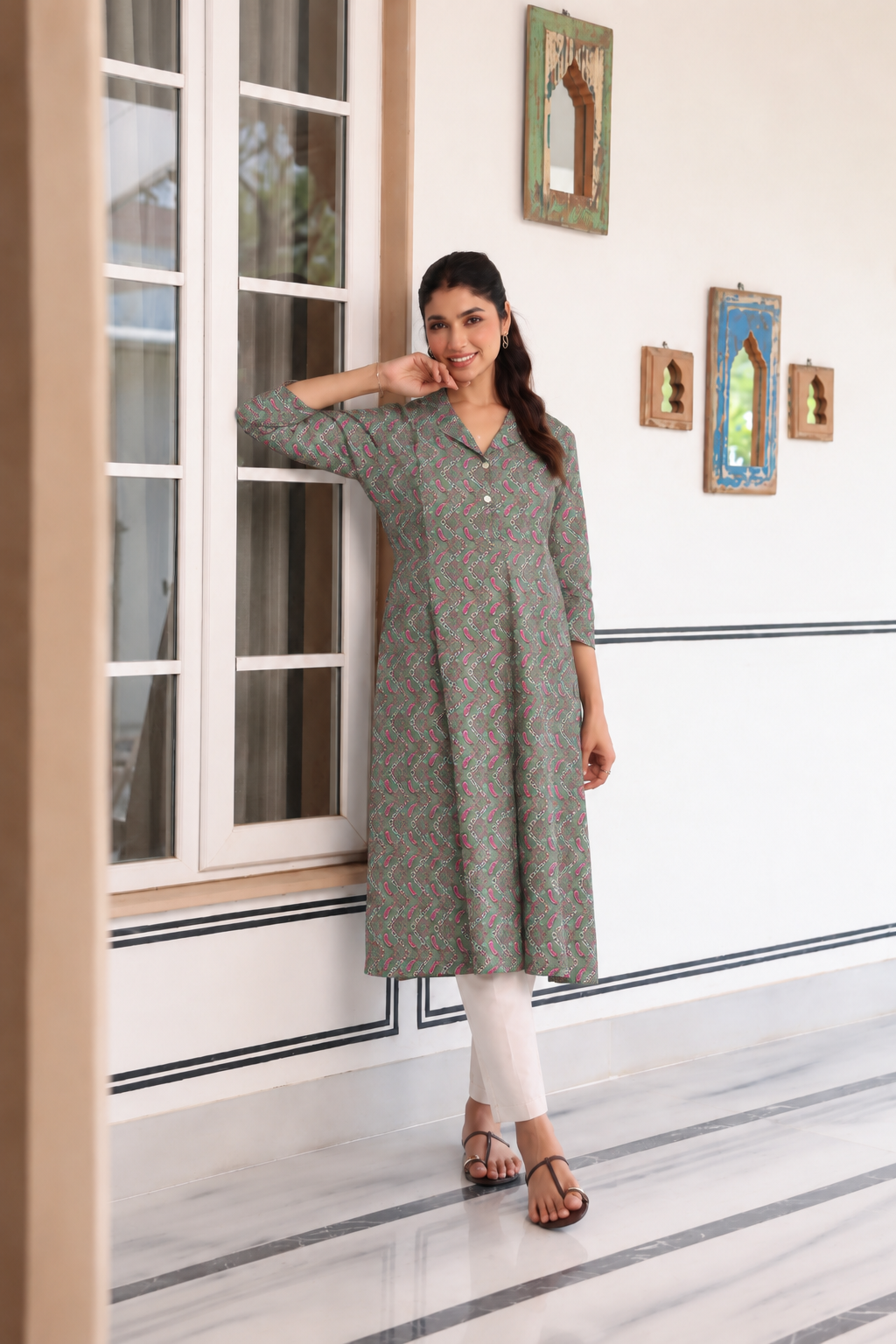 Paisley Mehfil Cotton Maternity - Nursing Kurti