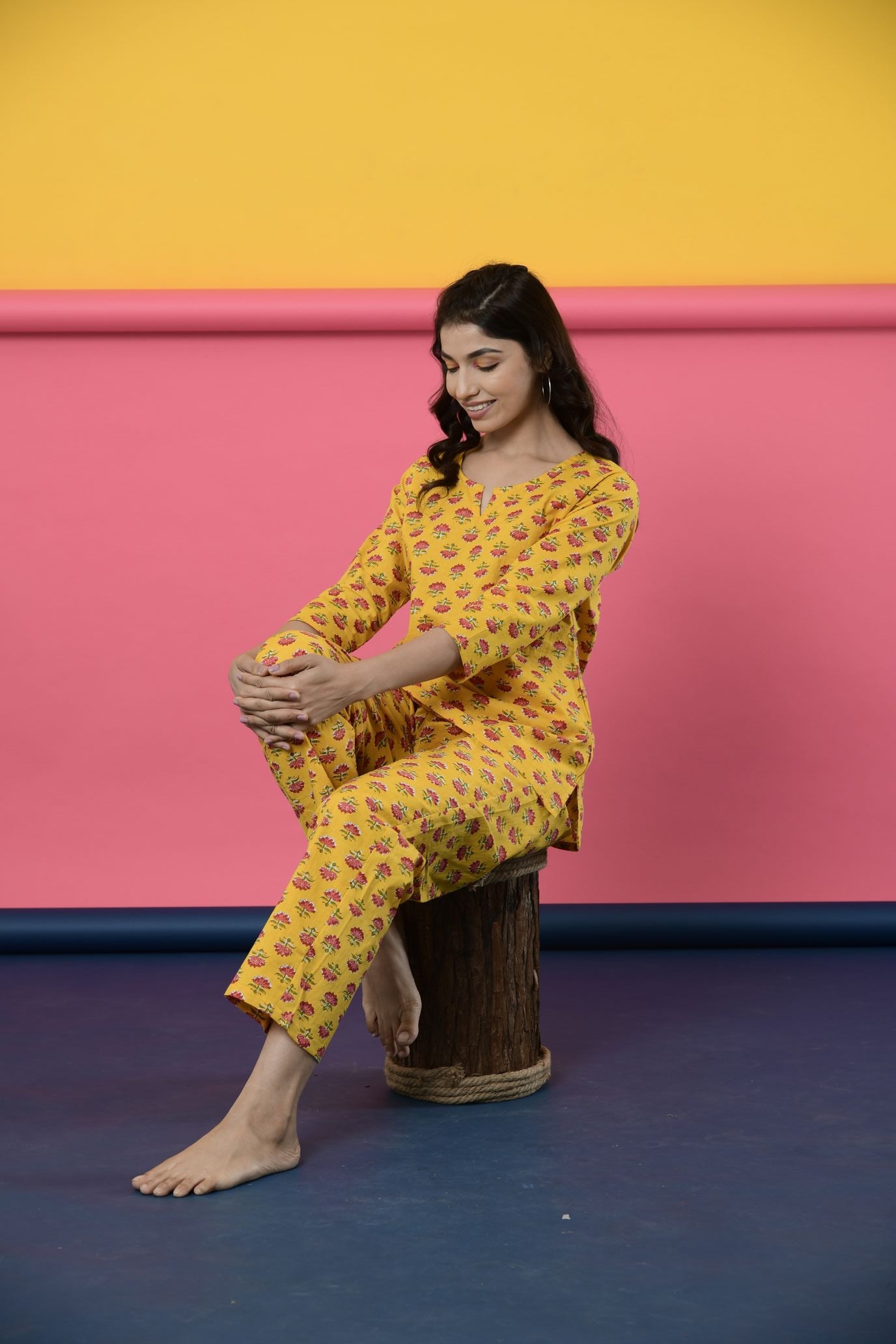 Sunshine Lotus Cotton Loungewear Set
