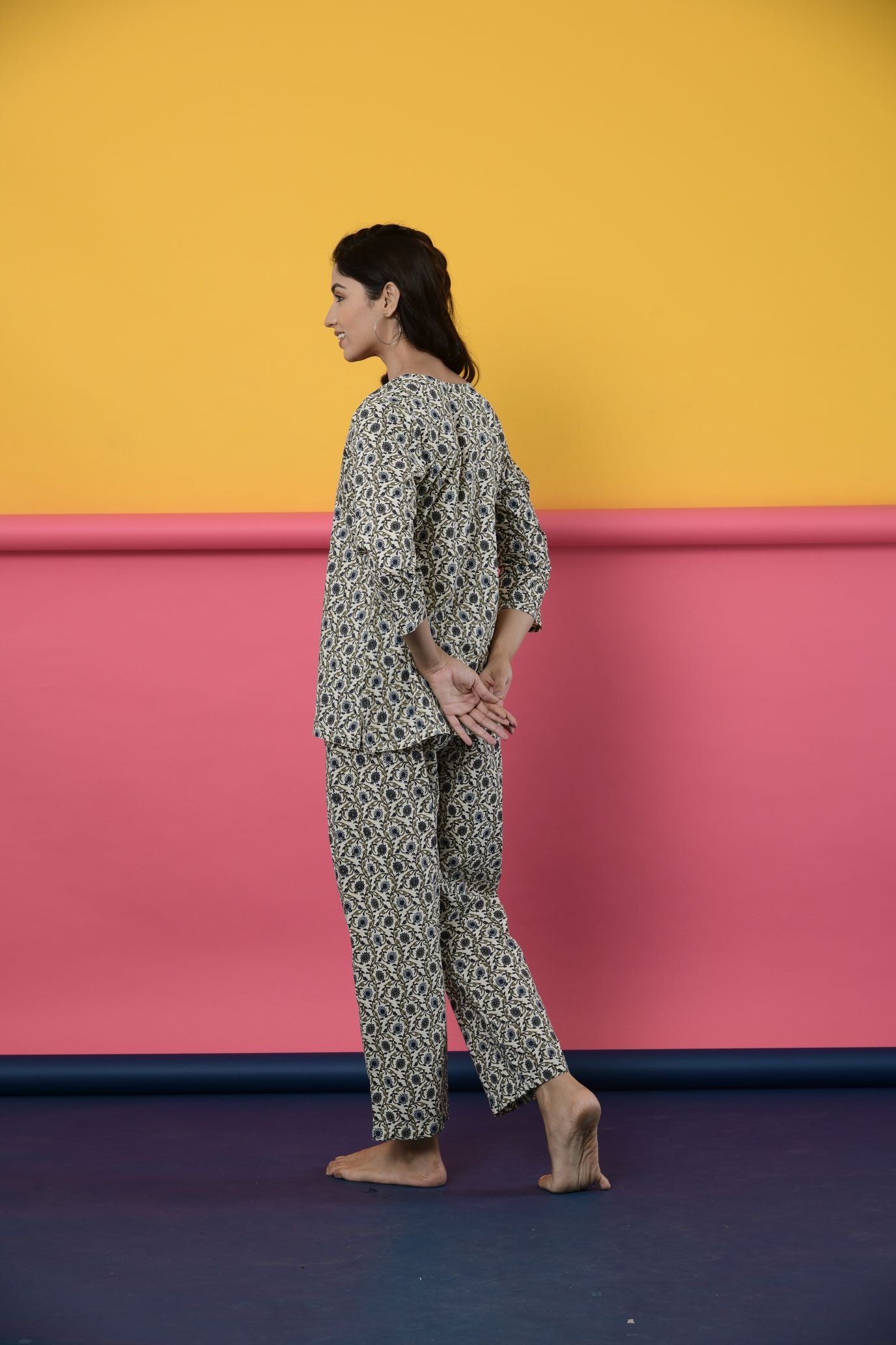 Ivory Jaal Cotton Loungewear Set