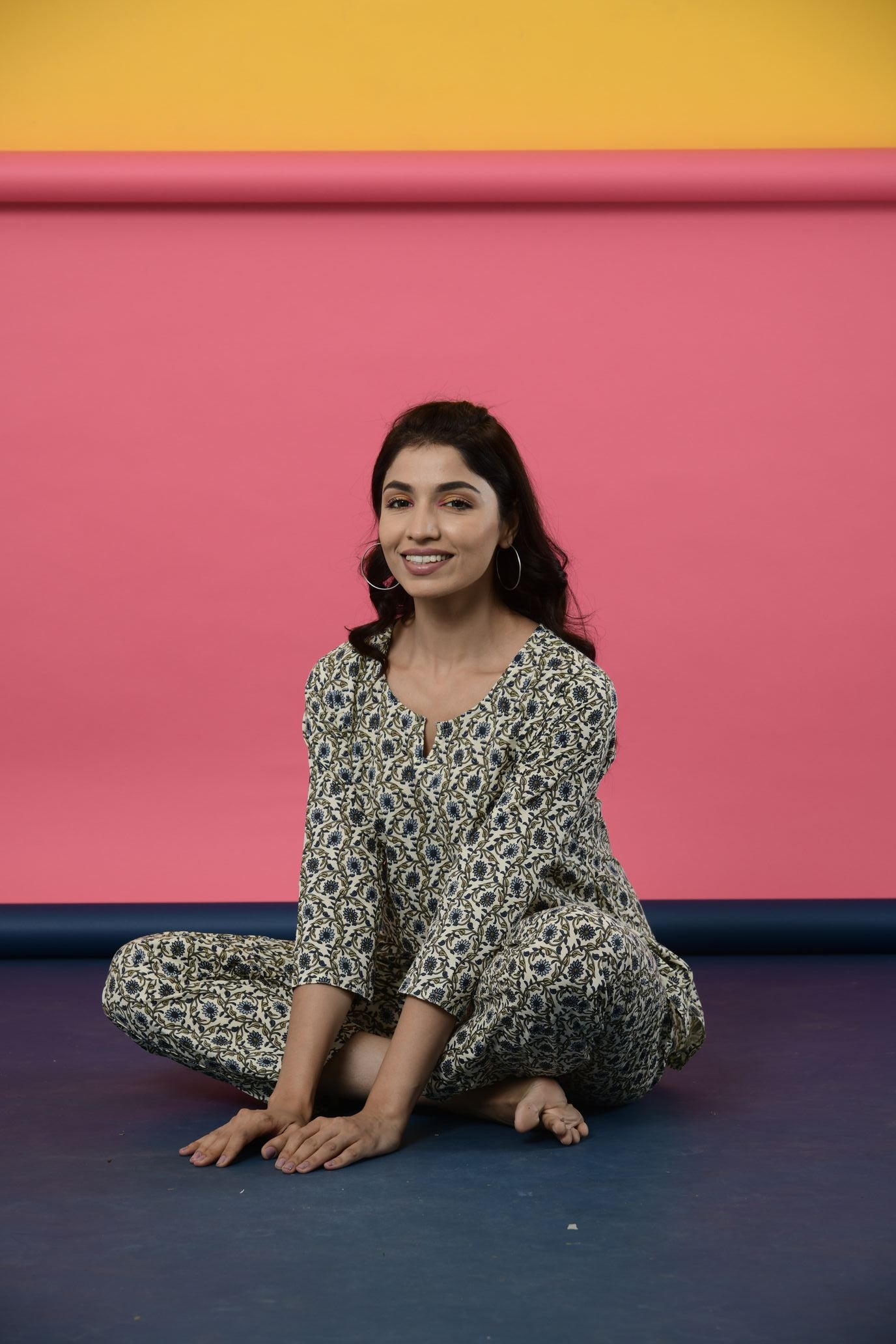 Ivory Jaal Cotton Loungewear Set