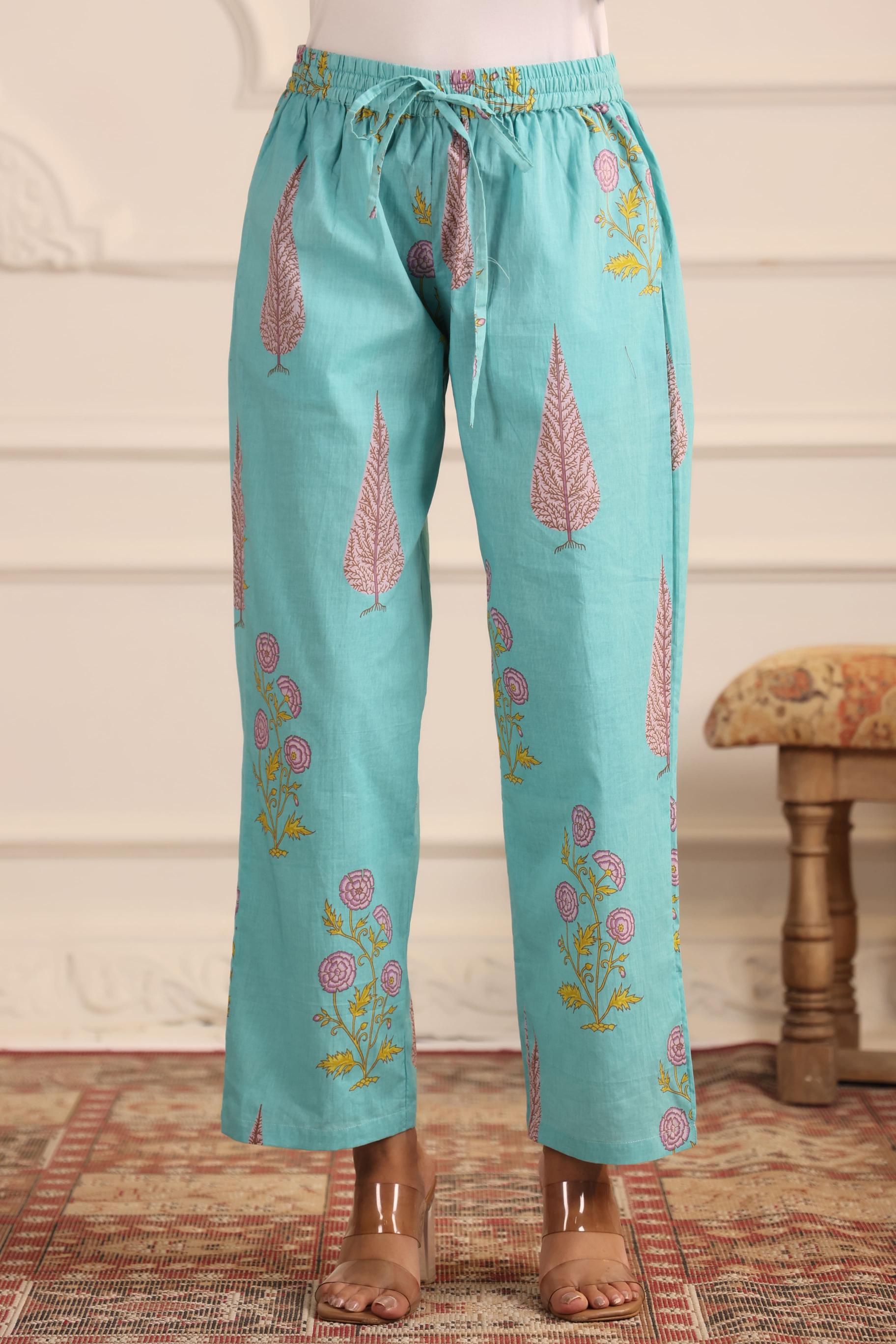 Middle Blue Mughal Boota Cotton Co-ord Set