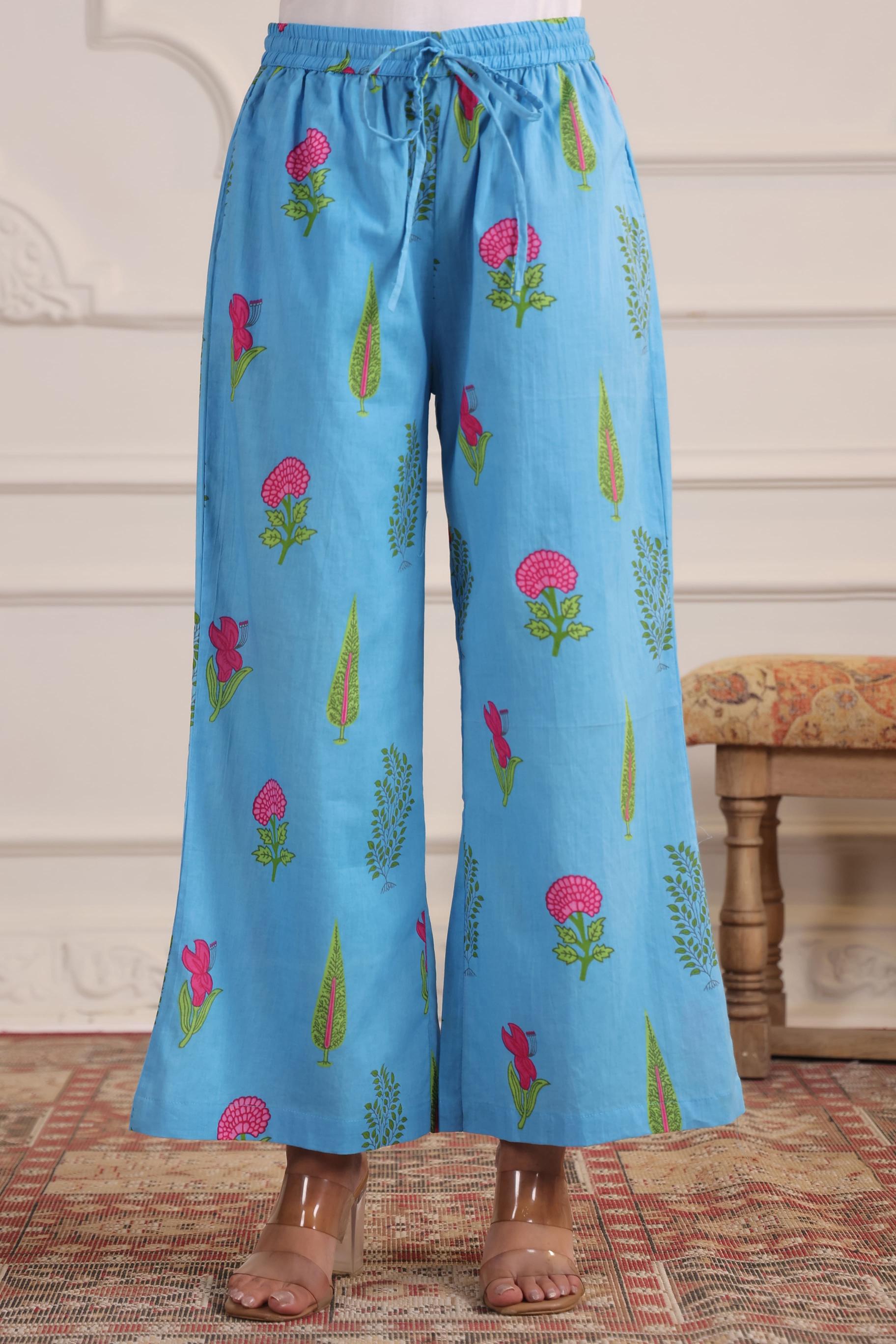 Sky Blue Boota Cotton Co-ord Set