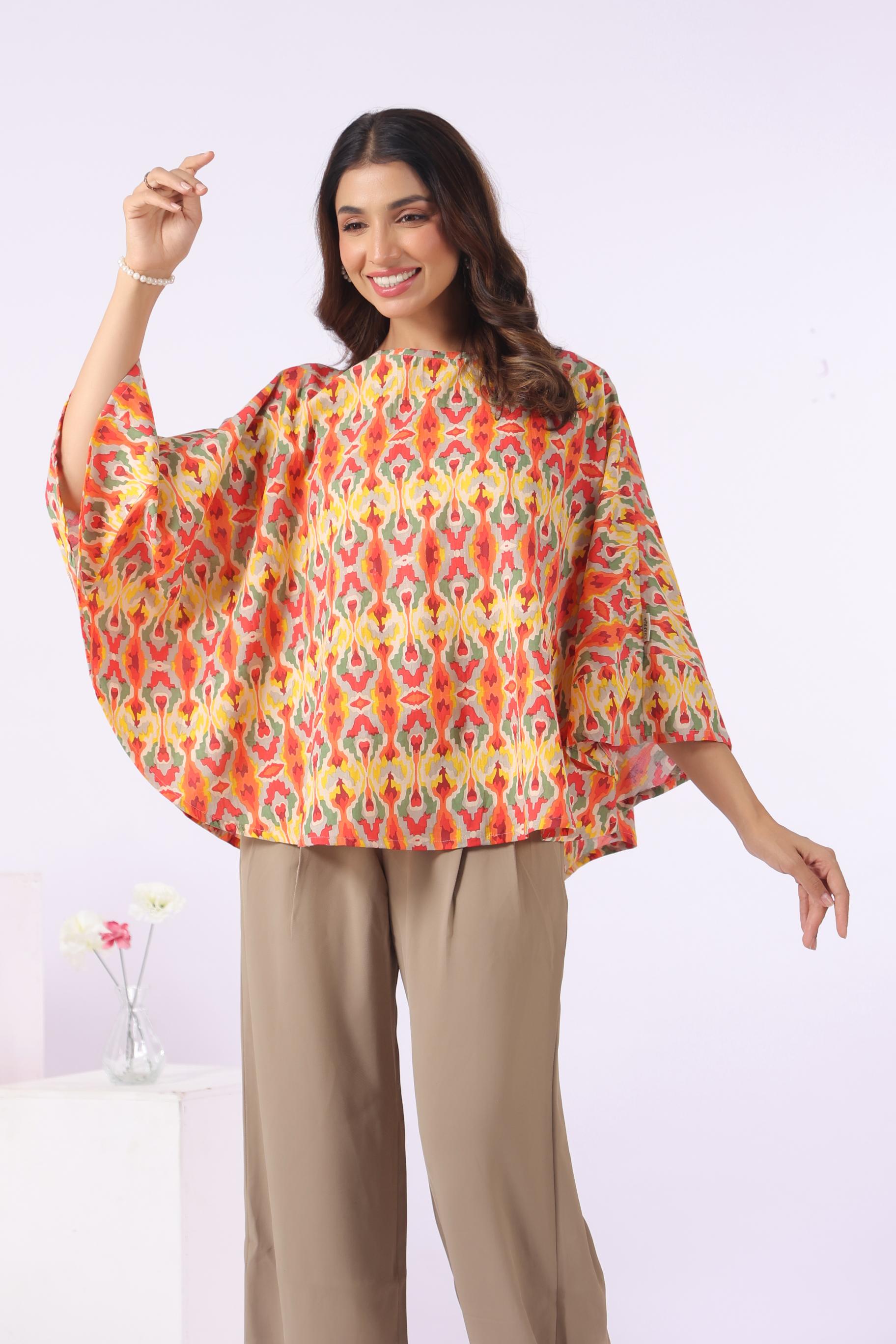 Rangrez Ikat Cotton Nursing Cover (One-Size)