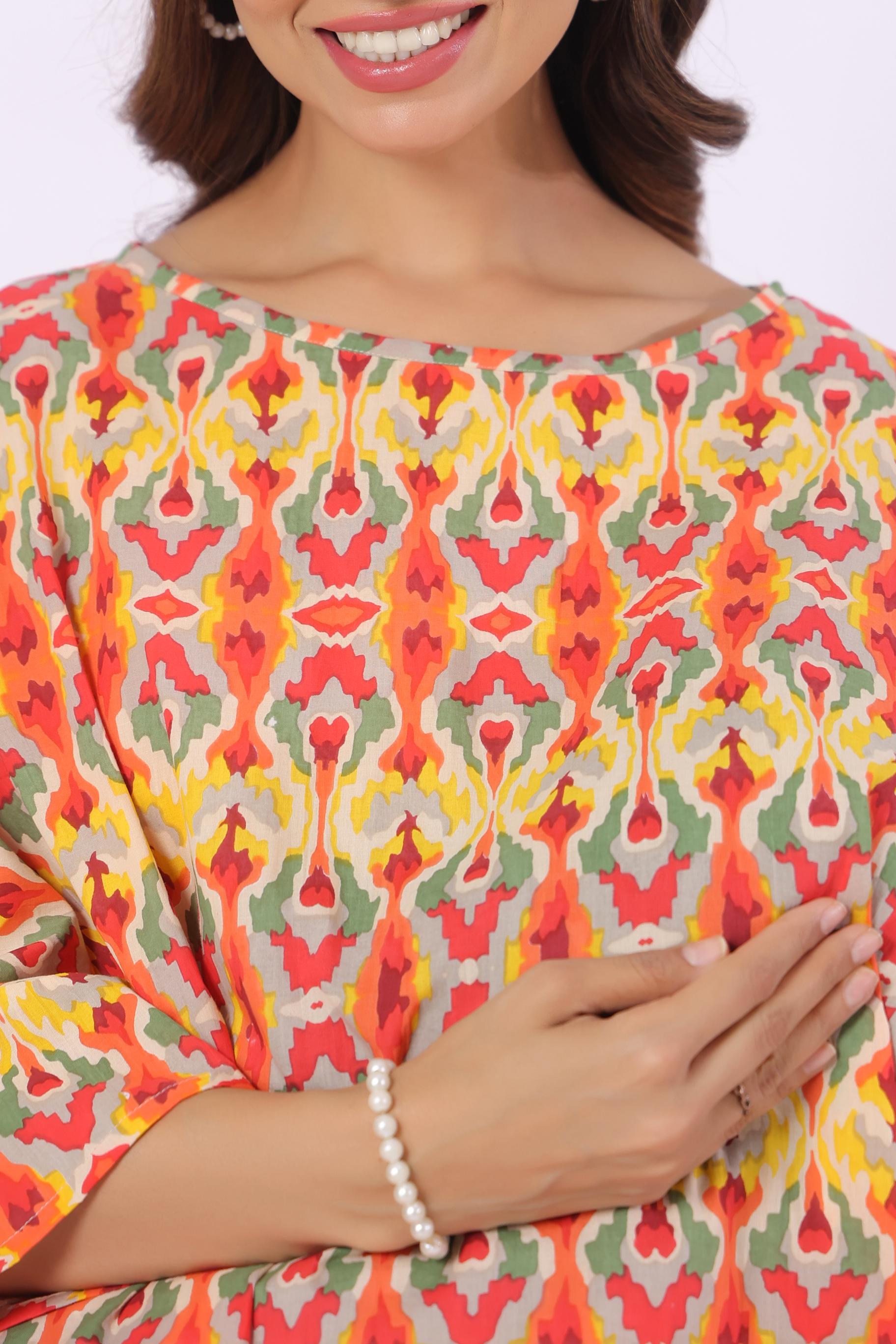 Rangrez Ikat Cotton Nursing Cover (One-Size)