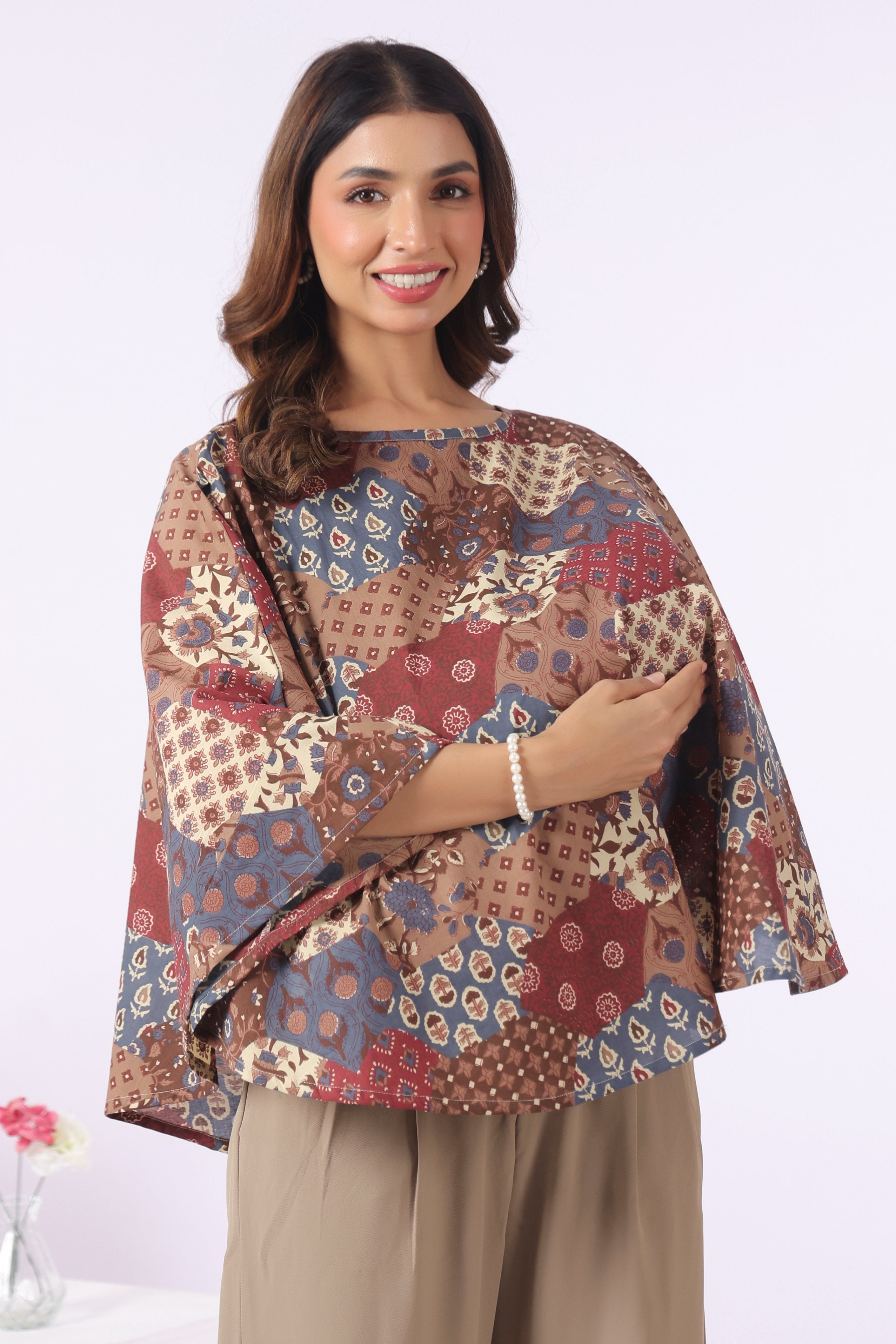 Earthy Bloom Cotton Nursing Cover (One-Size)