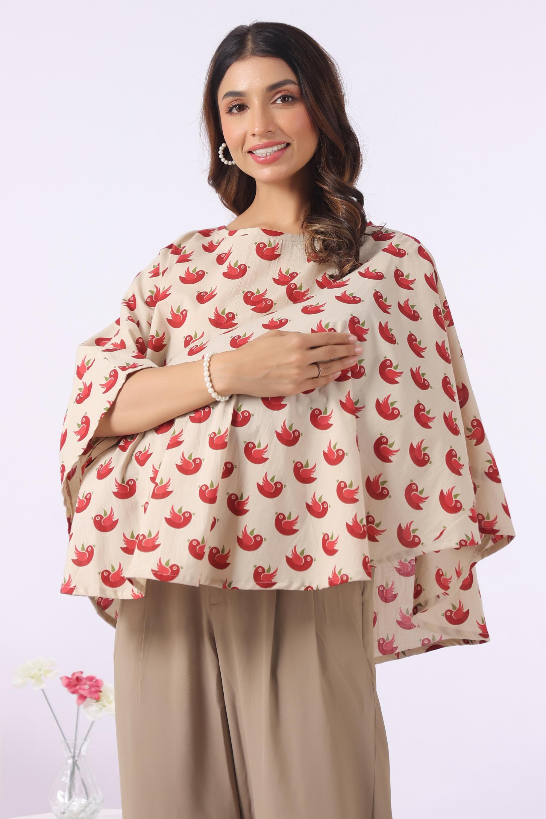 Ruby Sparrow Trail Cotton Nursing Cover (One-Size)