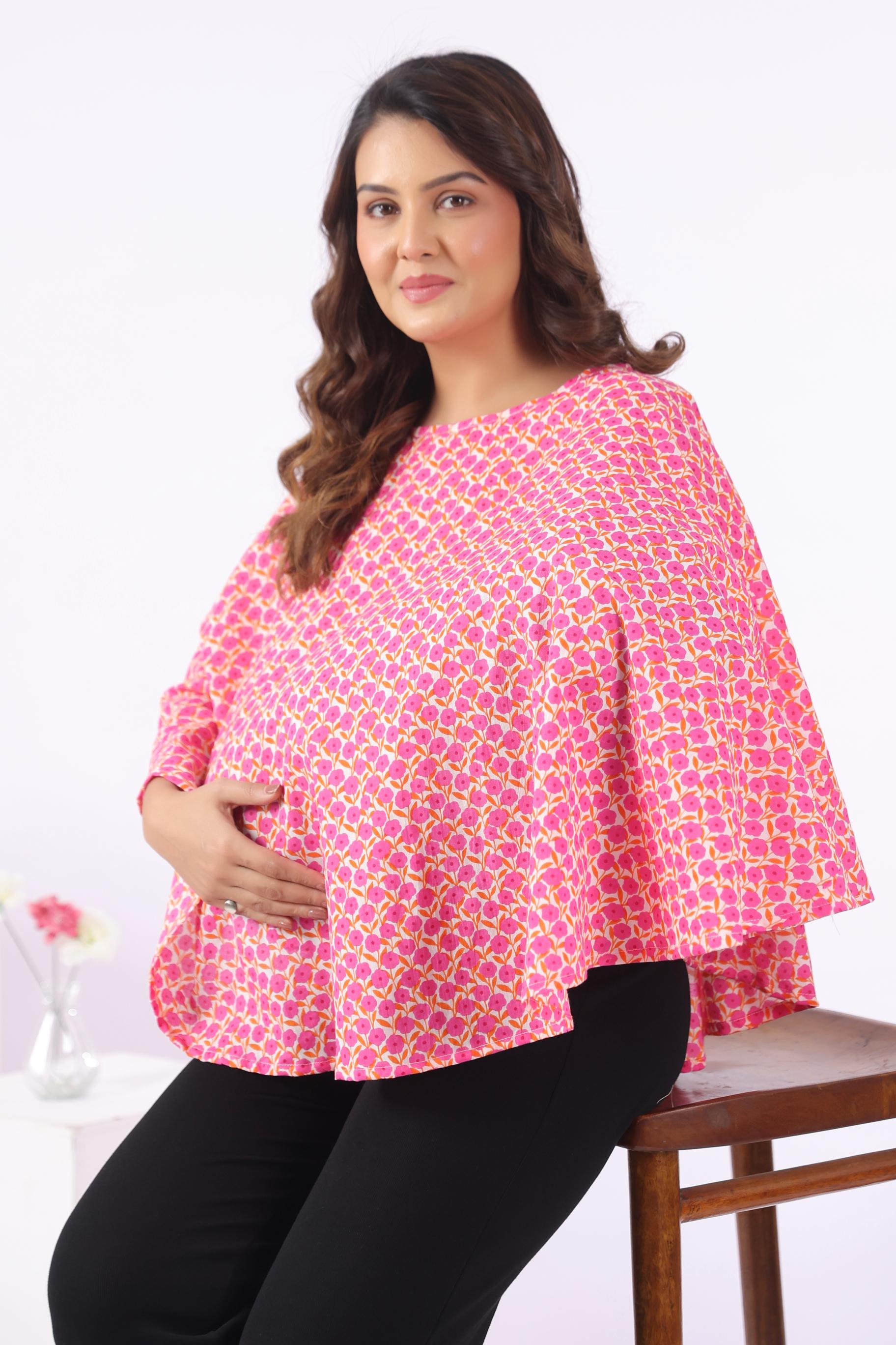 Tropical Tiny Blooms Cotton Nursing Cover (One-Size)