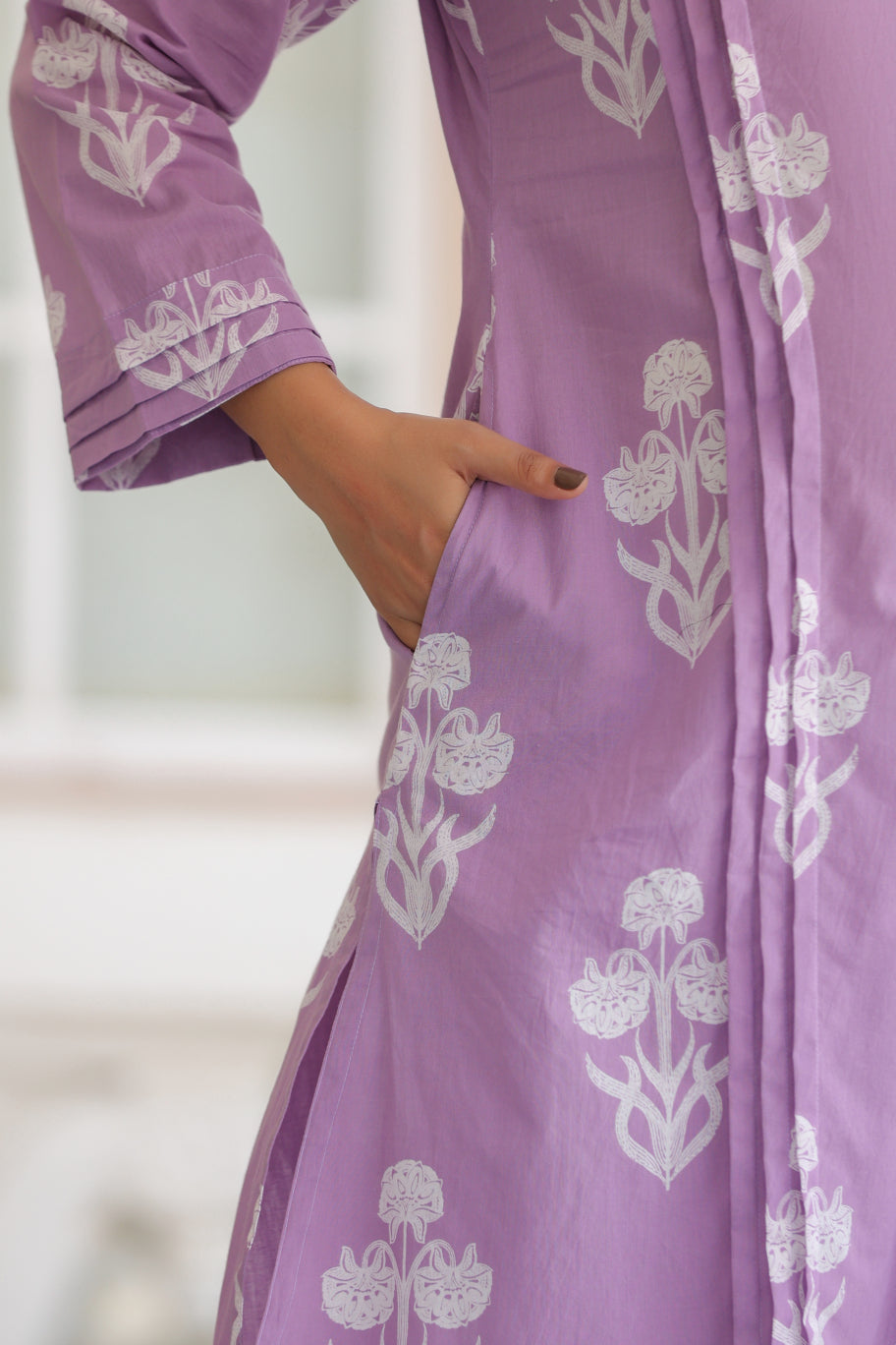 Lavender Dream Boota Cotton Maternity - Nursing Co-ord Set