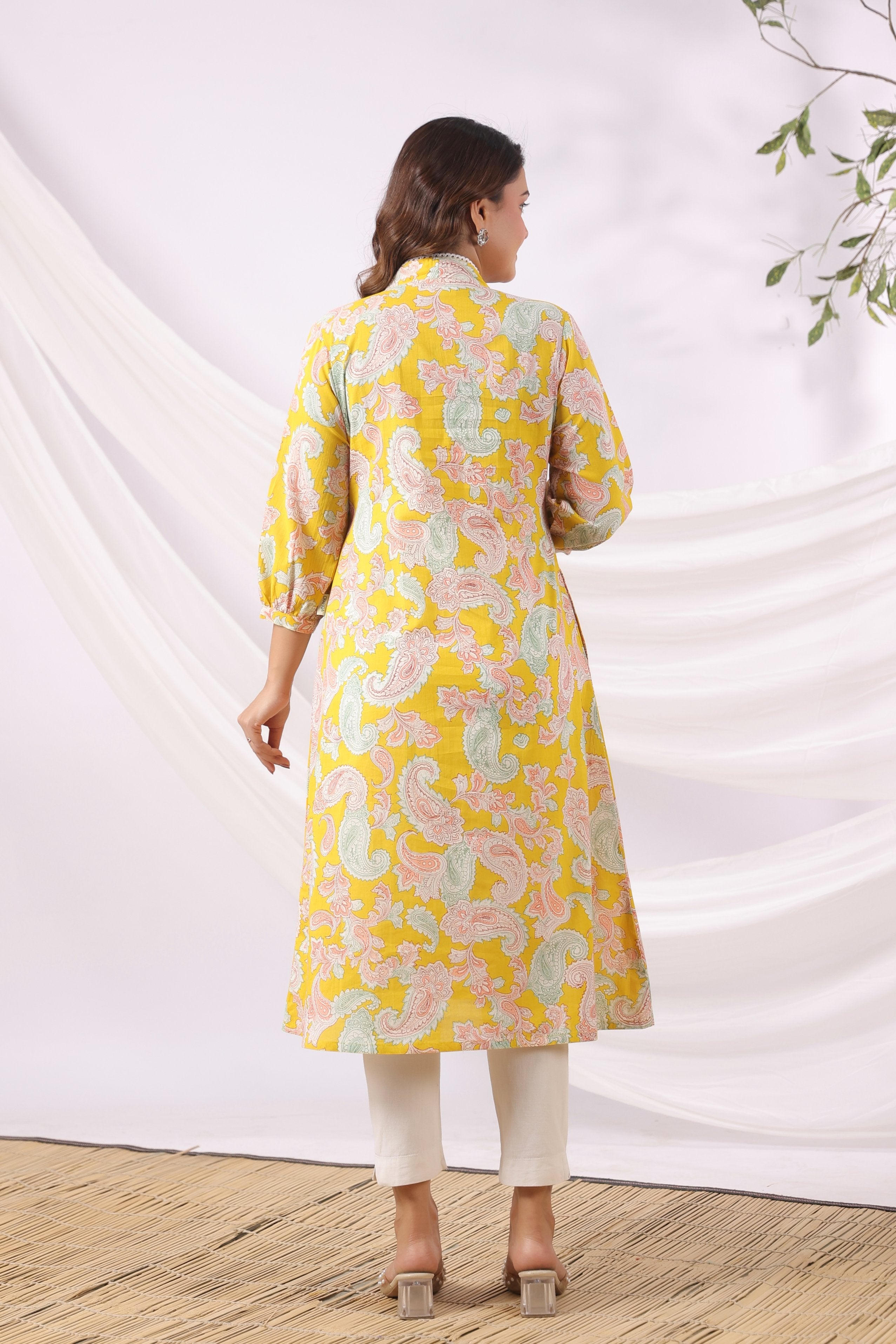 Sunburst Paisley Cotton Maternity - Nursing Kurta