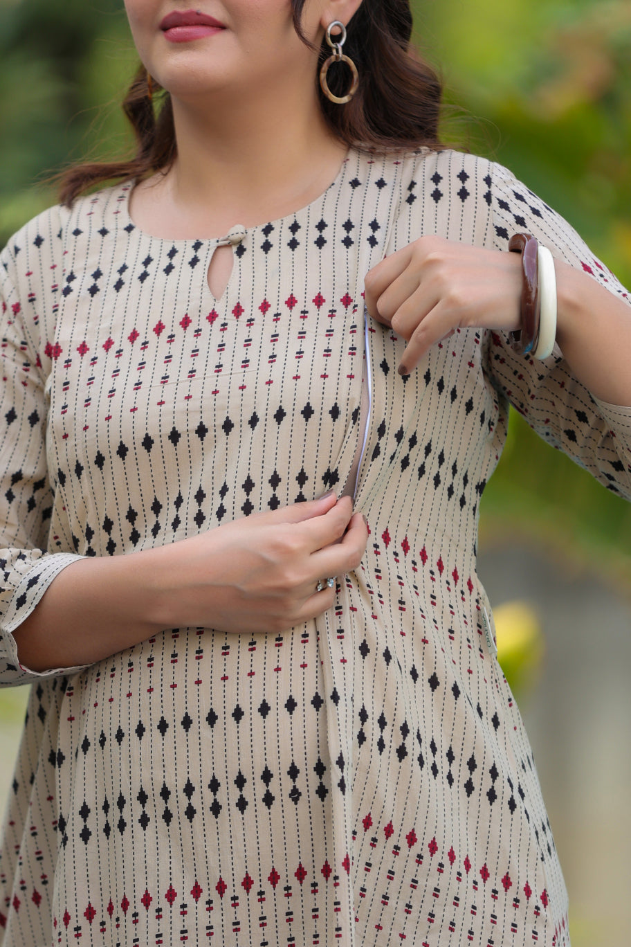 Desert Rhombus Cotton Maternity - Nursing Co-ord Set