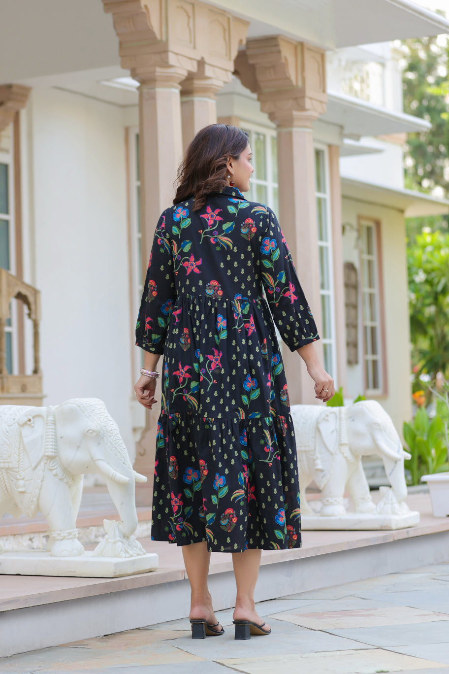 Wildflower Noir Cotton Dress