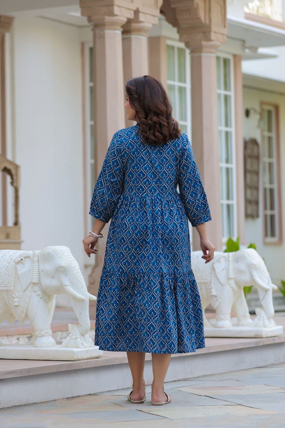 Classic Indigo Cotton Dress